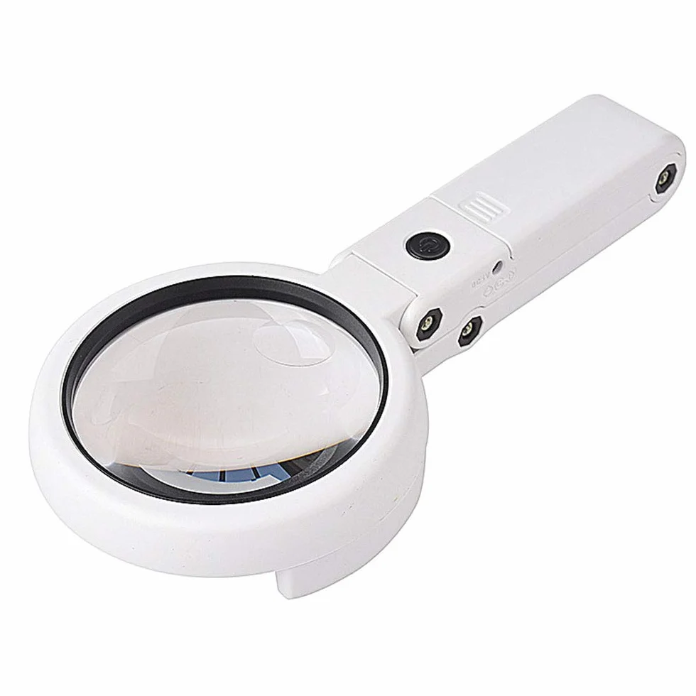 Lupa szklana lampa stołowa 5X/11X składana lupa zasilana przez USB z 8 diodami LED do czytania hobby biżuterii rękodzieła roboczego lub stołu warsztatowego