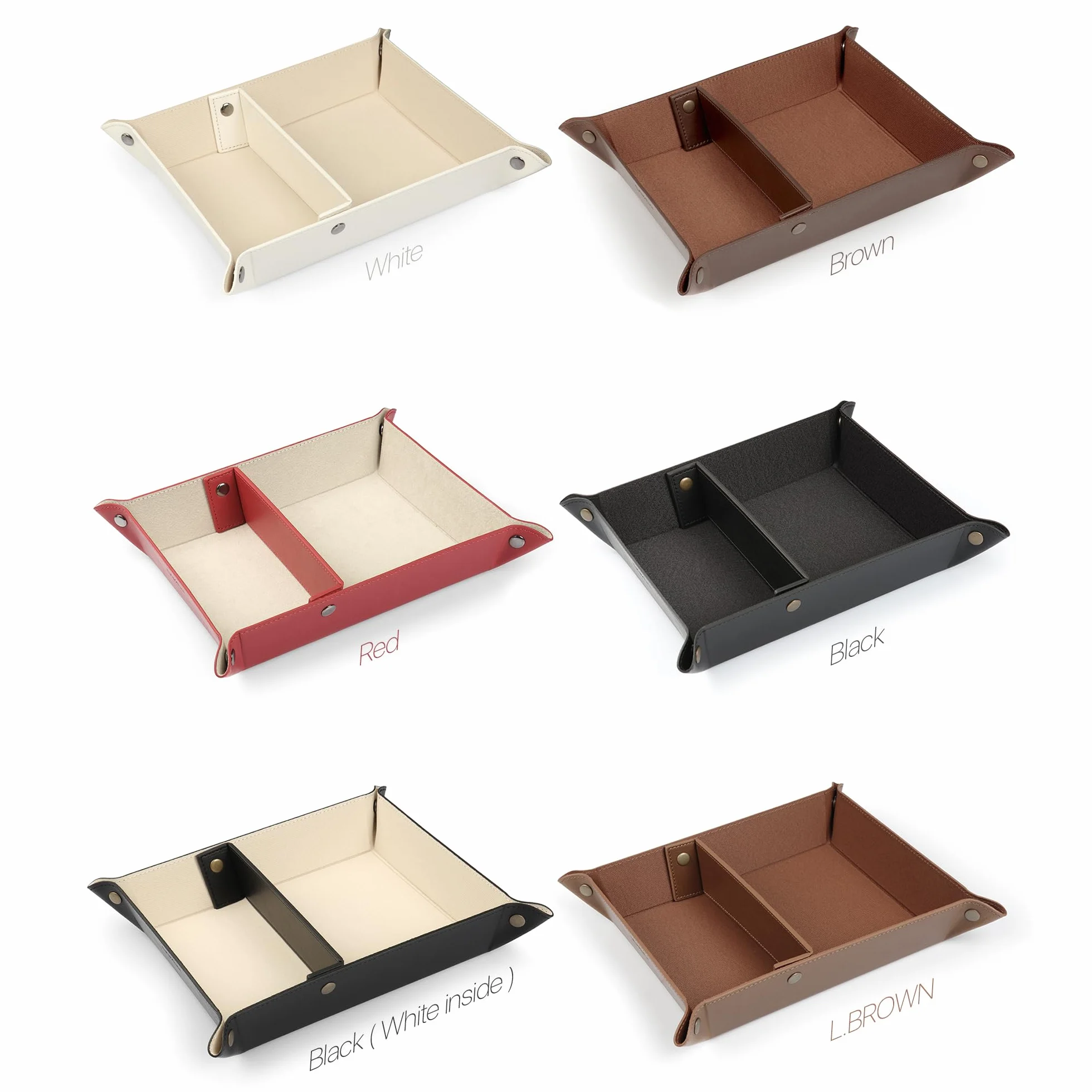 LONDO OTTO391 organizer na tacę, skórzany, czarna podszewka, 7,87 x 9,44 x 1,96 cm
