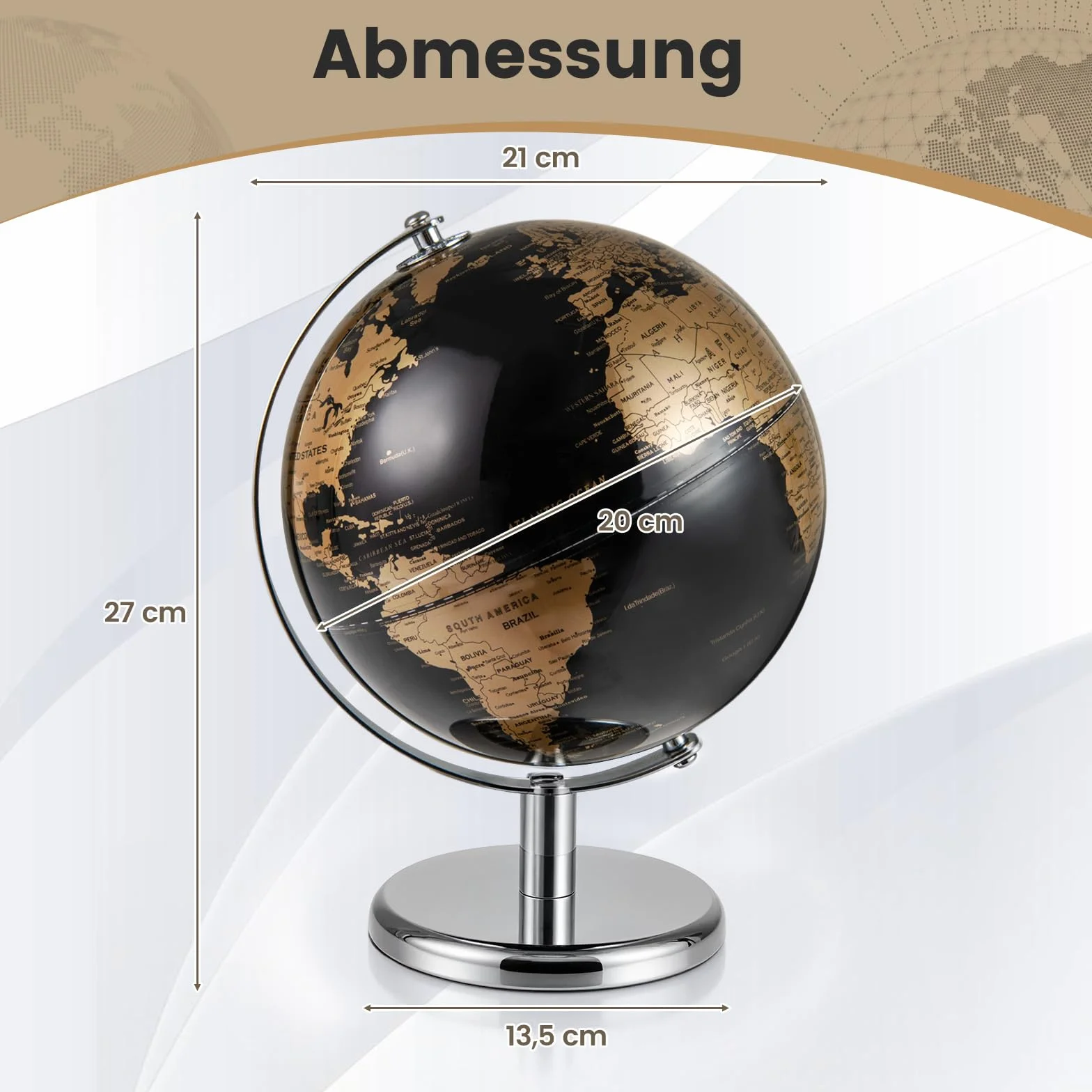COSTWAY Globus 20 cm obracany 360° mapa angielska metalowy stojak edukacyjny geograficzny