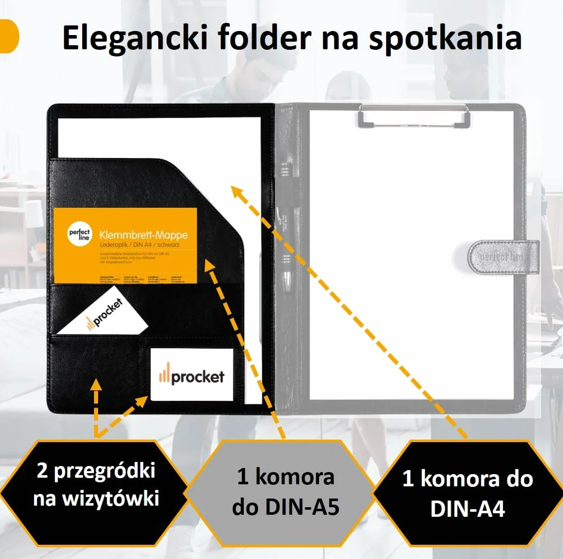 Perfect Line 162 Teczka z Notesem, Magnetyczne Zamknięcie, A4, Czarny