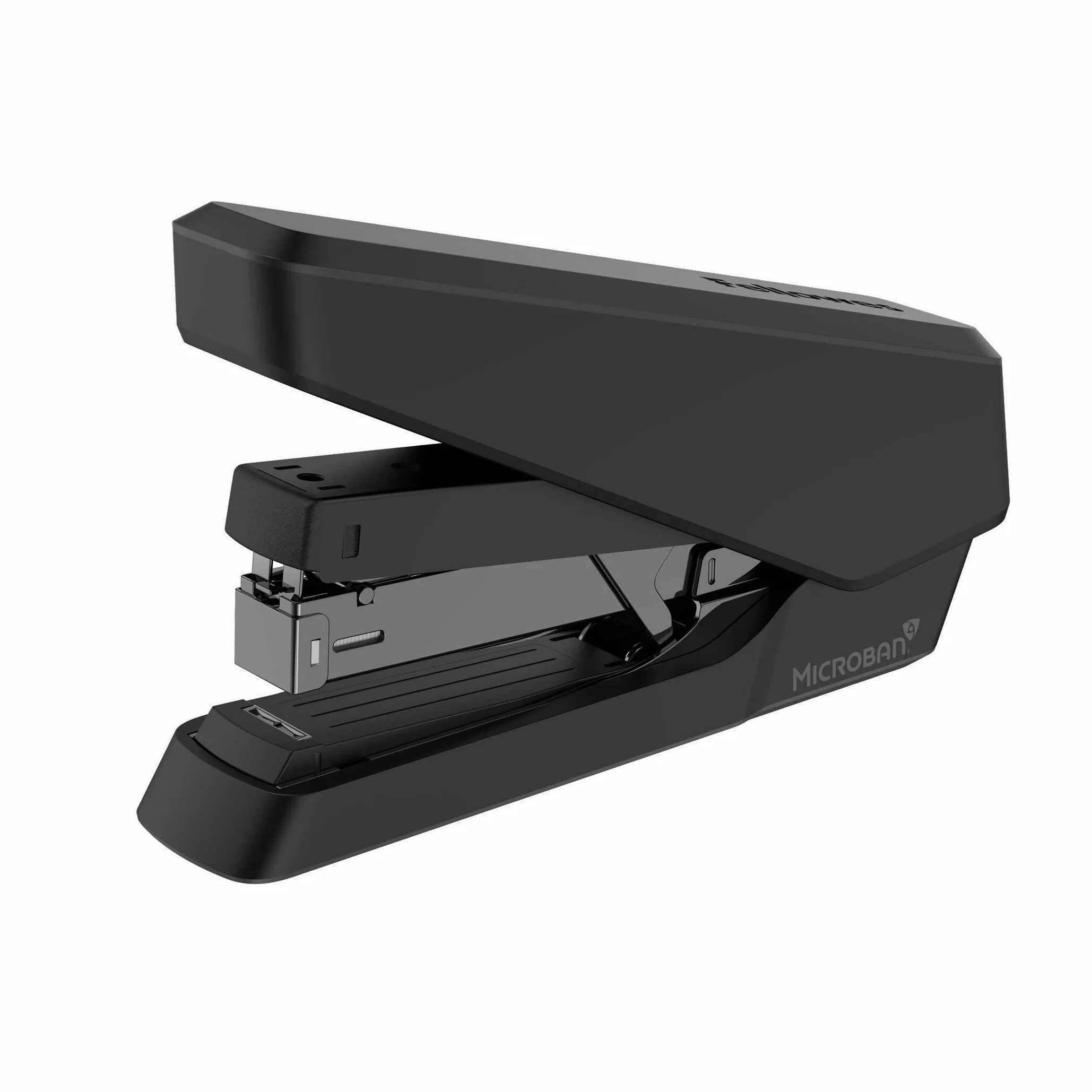 Fellowes Zszywacz bez zacinania, pojemność 40 arkuszy - LX870 EasyPress pełny pasek antybakteryjny zszywacz ręczny - wykorzystuje zarówno zszywki 24/6 mm, jak i 26/6 mm - czarny