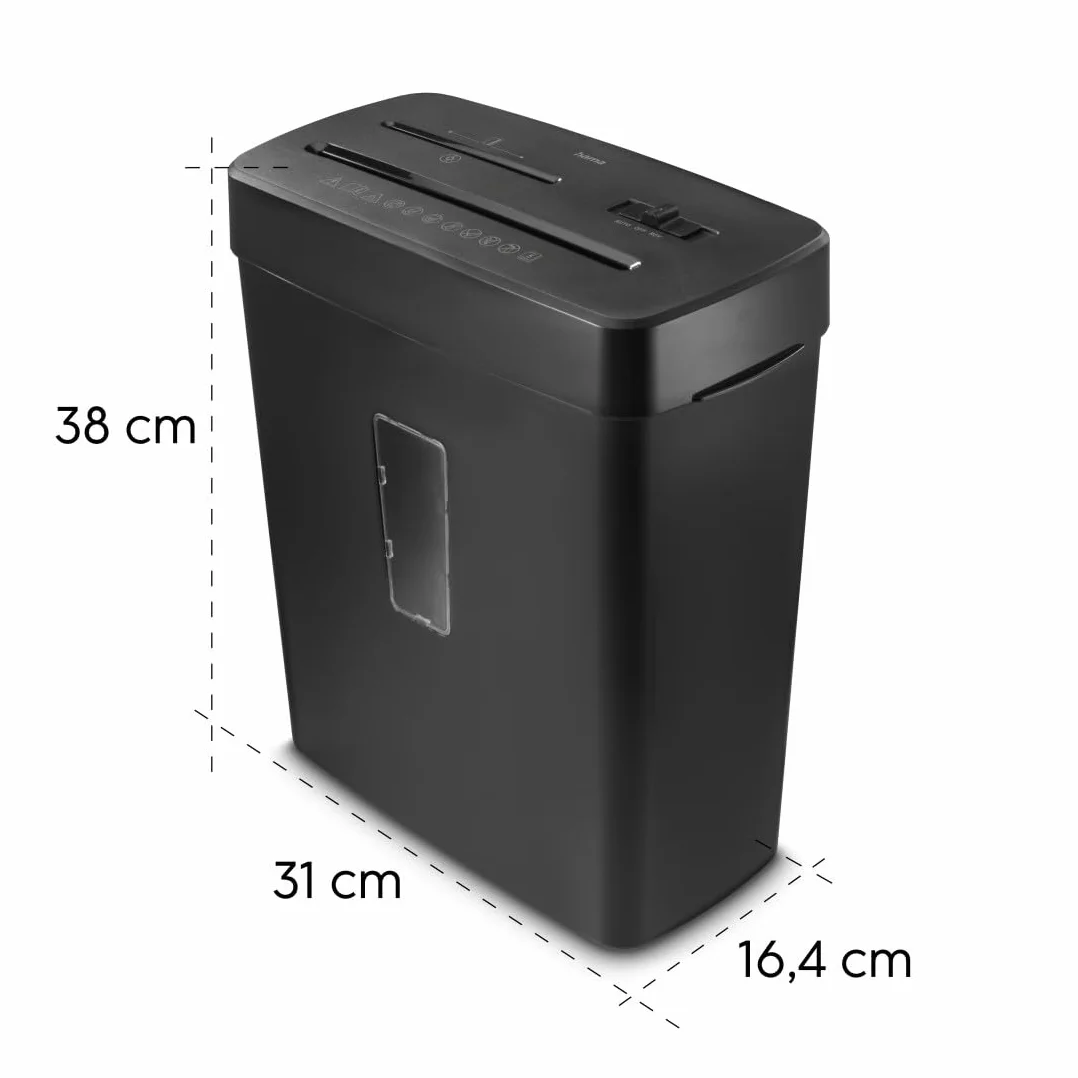 Hama Niszczarka Prime M50CD-B P5 T2 E2 O1, Niszczy Dokumenty, Karty i Płyty CD, Bezpieczny Poziom P5, Idealny do Domu i Biura, Spełnia Wymagania RODO