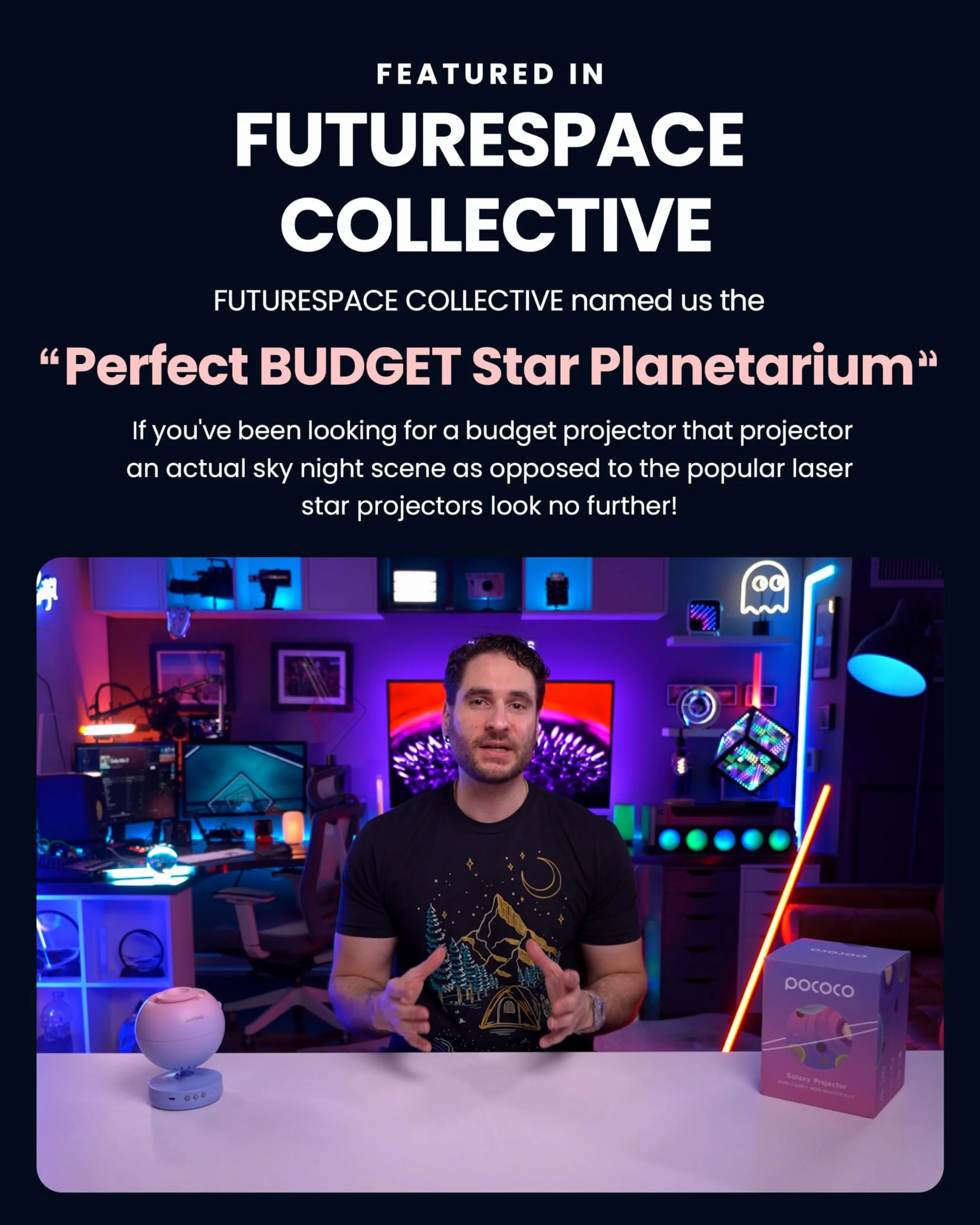 POCOCO Galaxy Lite Star Projector, Starry Sky Projector Home Planetarium Night Light for Kids Room Decoration Gift