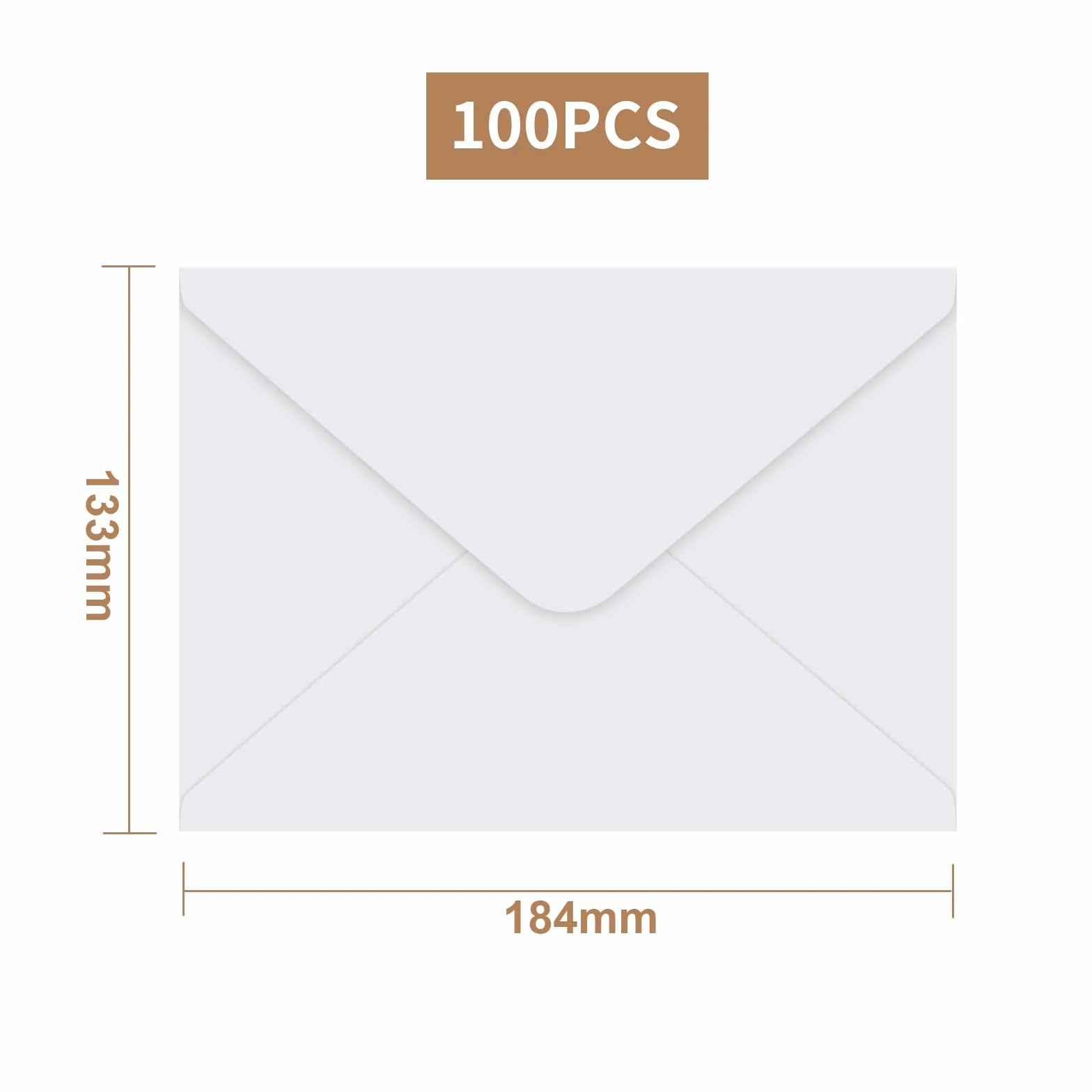 100 sztuk Białych Kopert z papieru Kraft 13x18 - Koperty B6, Biały papier kraft 120g/m², z klejeniem na mokro, na listy, kartki okolicznościowe, zaproszenia, kartki urodzinowe itp.