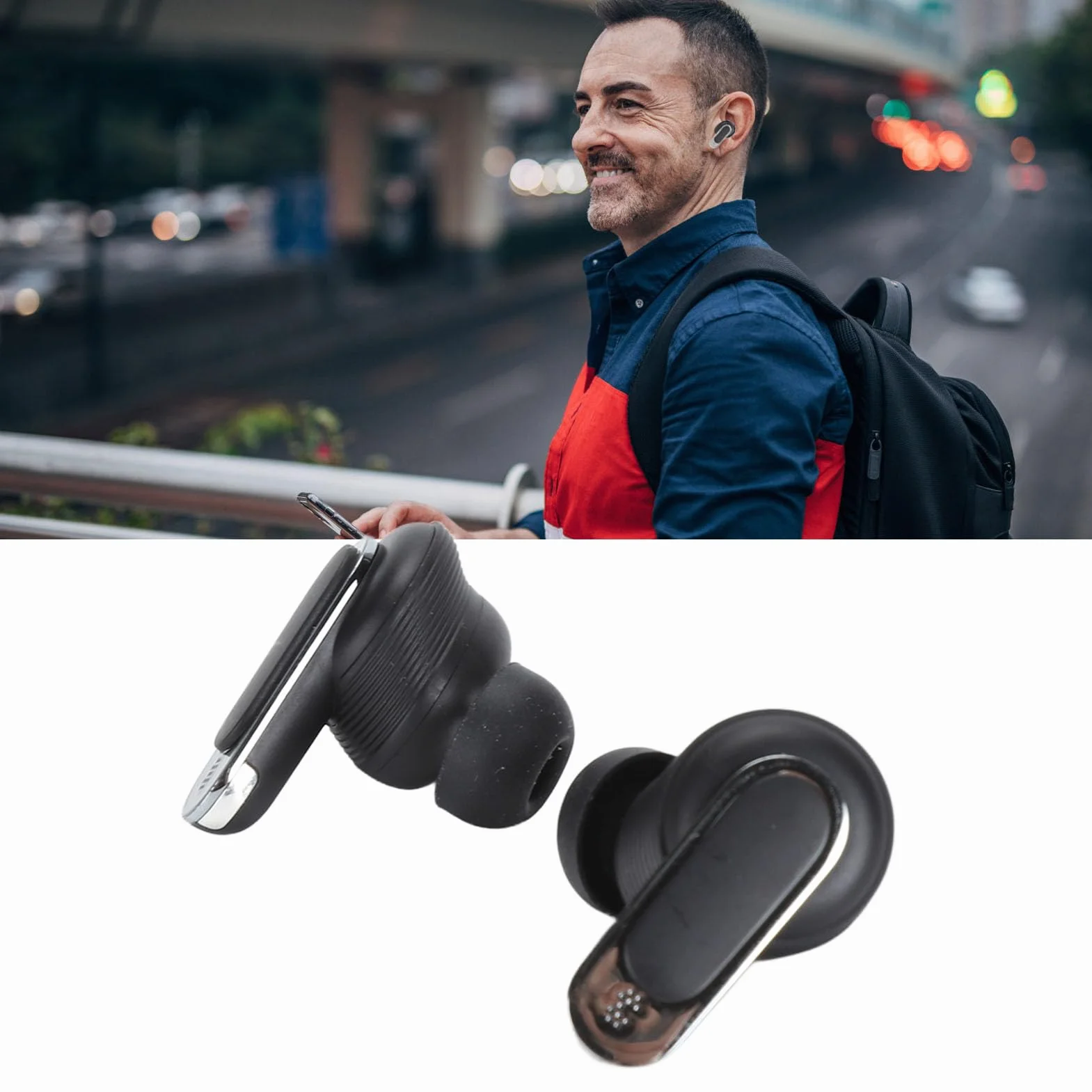 Słuchawki Douszne z Tłumaczem Języka Bluetooth 5.3, Obsługa 74 Języków, Redukcja Szumów