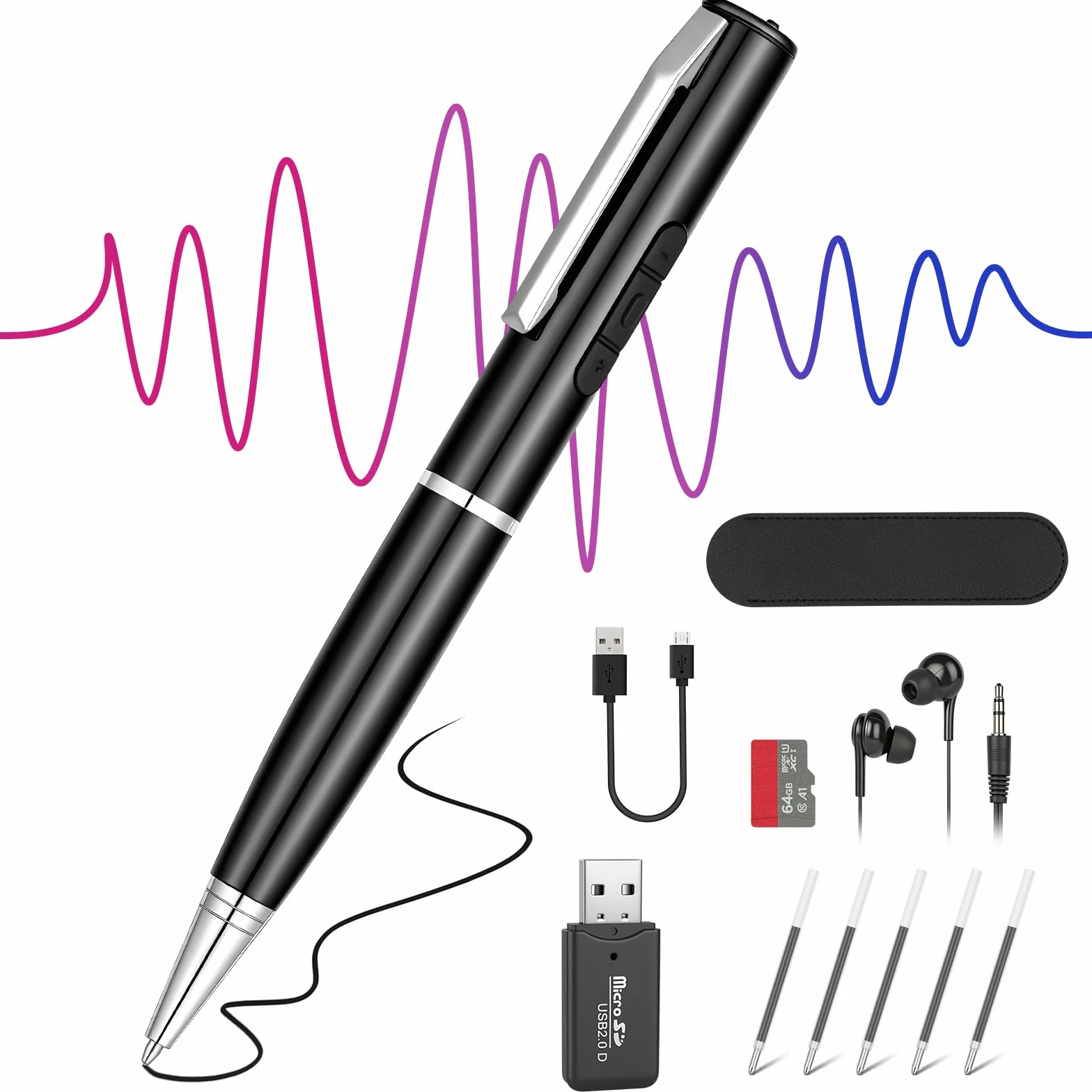 Dyktafon cyfrowy, dyktafon Voice Recorder 64 GB
