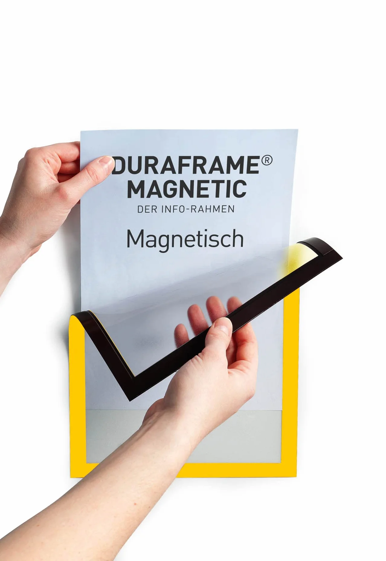 Durable ramka informacyjna Duraframe Magnetic A4, ramka magnetyczna do metalowych powierzchni, 5 sztuk, żółta, 486904