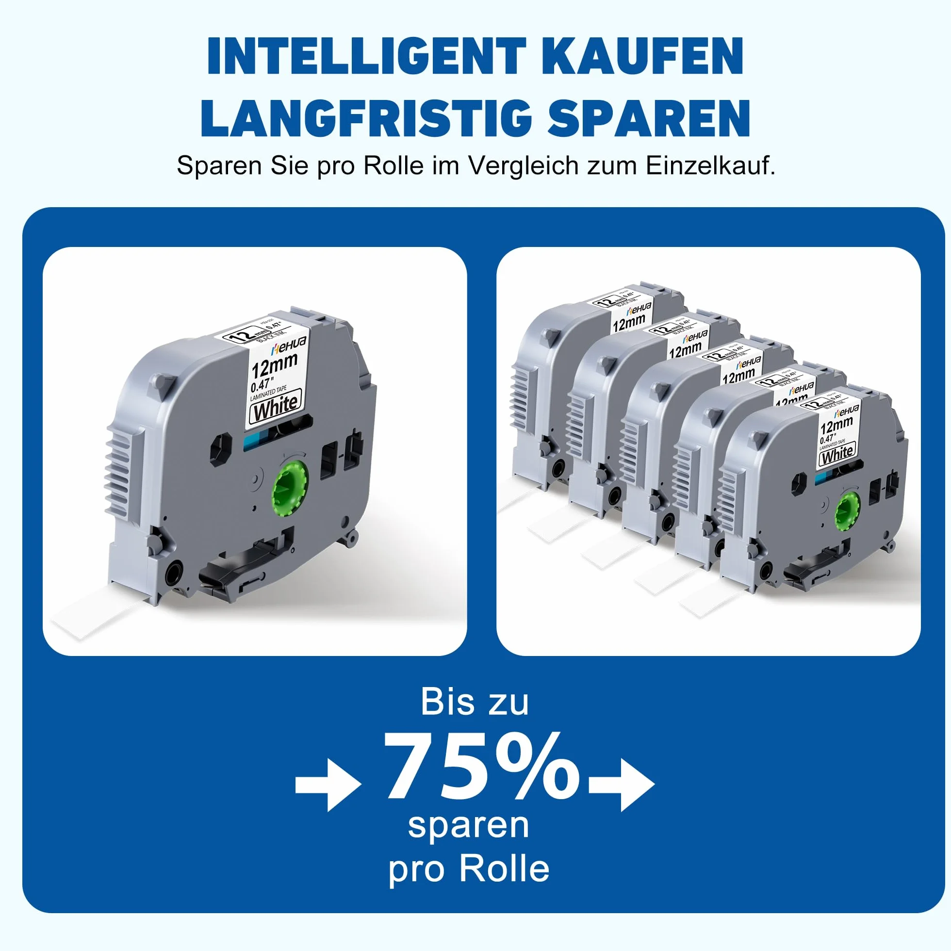 5x Hehua Kompatybilny z Taśmami Brother TZe-231 P-Touch Taśma Tz 12mm 0,47 Czarno na Białym Zamiennik Taśmy do Etykietowania Brother pt-1000 p touch Cube h105 h100lb H107B 1010 1280 h100r d200 d400