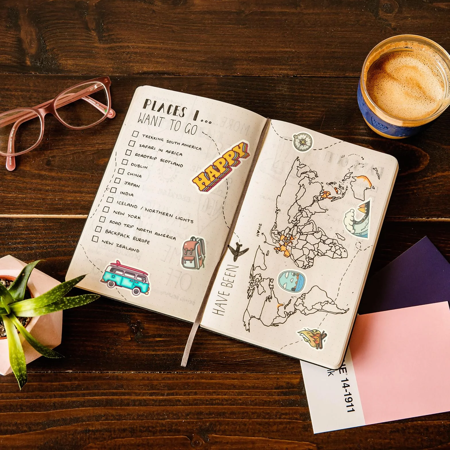250 naklejek podróżnych - estetyczne naklejki do pamiętnika podróży do wypełnienia, albumu scrapbookingowego, naklejki dziennikowe, naklejki na walizkę podróżną, naklejki na walizkę podróżną/słodkie