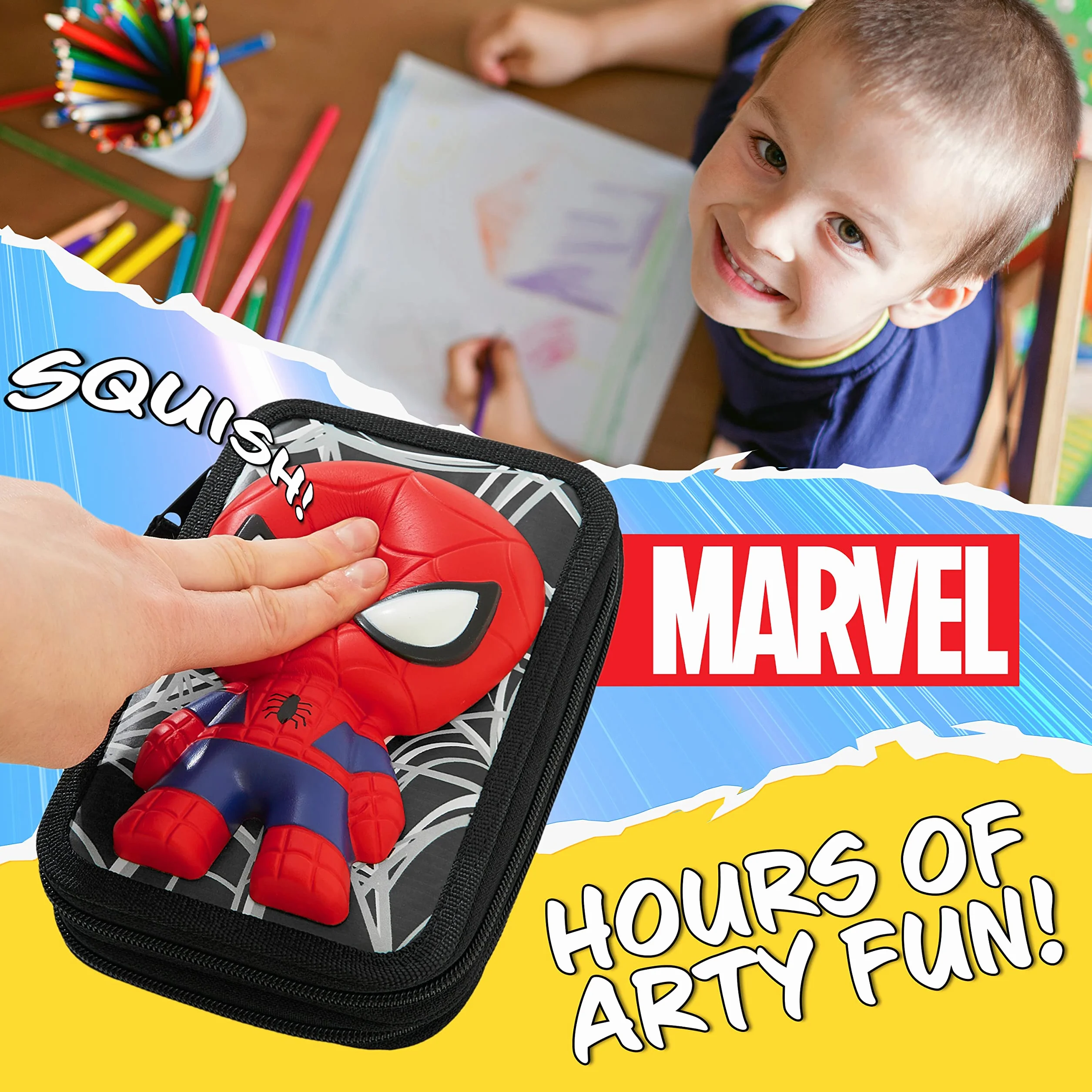 Marvel Piórnik chłopięcy z przegródkami filc Spiderman Avengers prezent szkoła