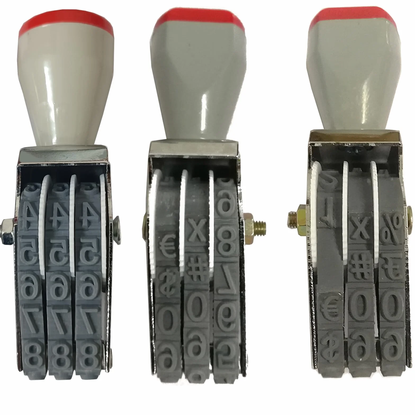 ZENG Regulowany 3-cyfrowy ręczny znaczek z cyfrą 0-9 i symbolami narzędzie do numeracji biurowej metalu/gumy nadruk 18 x 7 mm