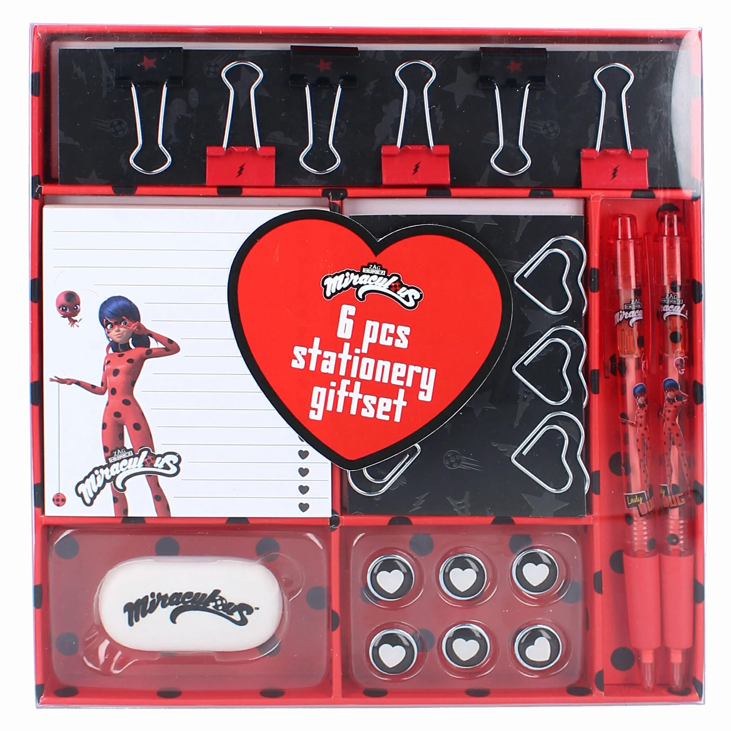 Vadobag Miraculous Super Heroez Stationery zestaw do pisania, przedszkole, przedszkole, dla dziewczynki