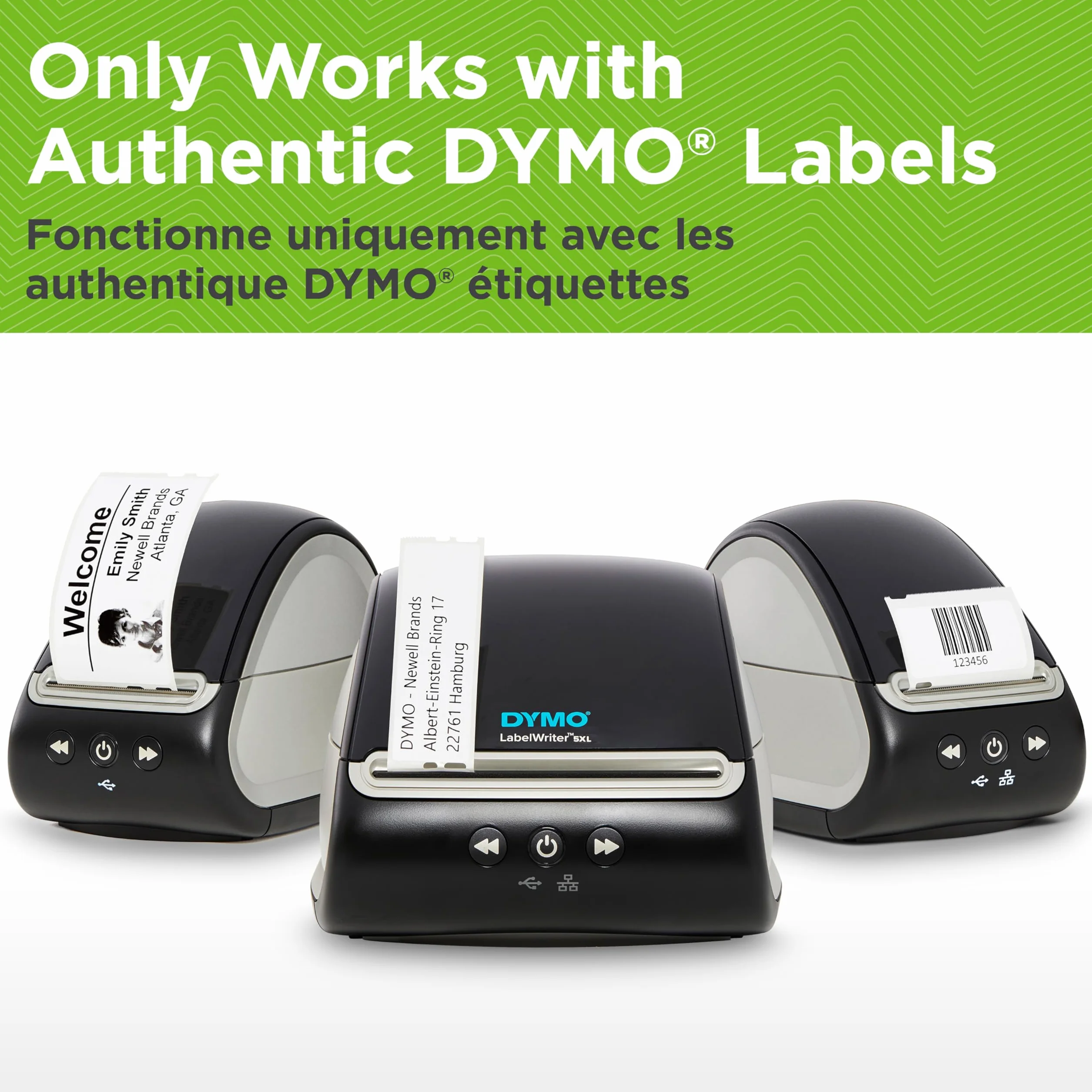 DYMO LabelWriter 550 Turbo Label Printer | Drukarka etykiet z szybkim bezpośrednim drukiem termicznym | Drukuje etykiety wysyłkowe i inne z łącznością USB/LAN | Wtyczka 2-pinowa UE