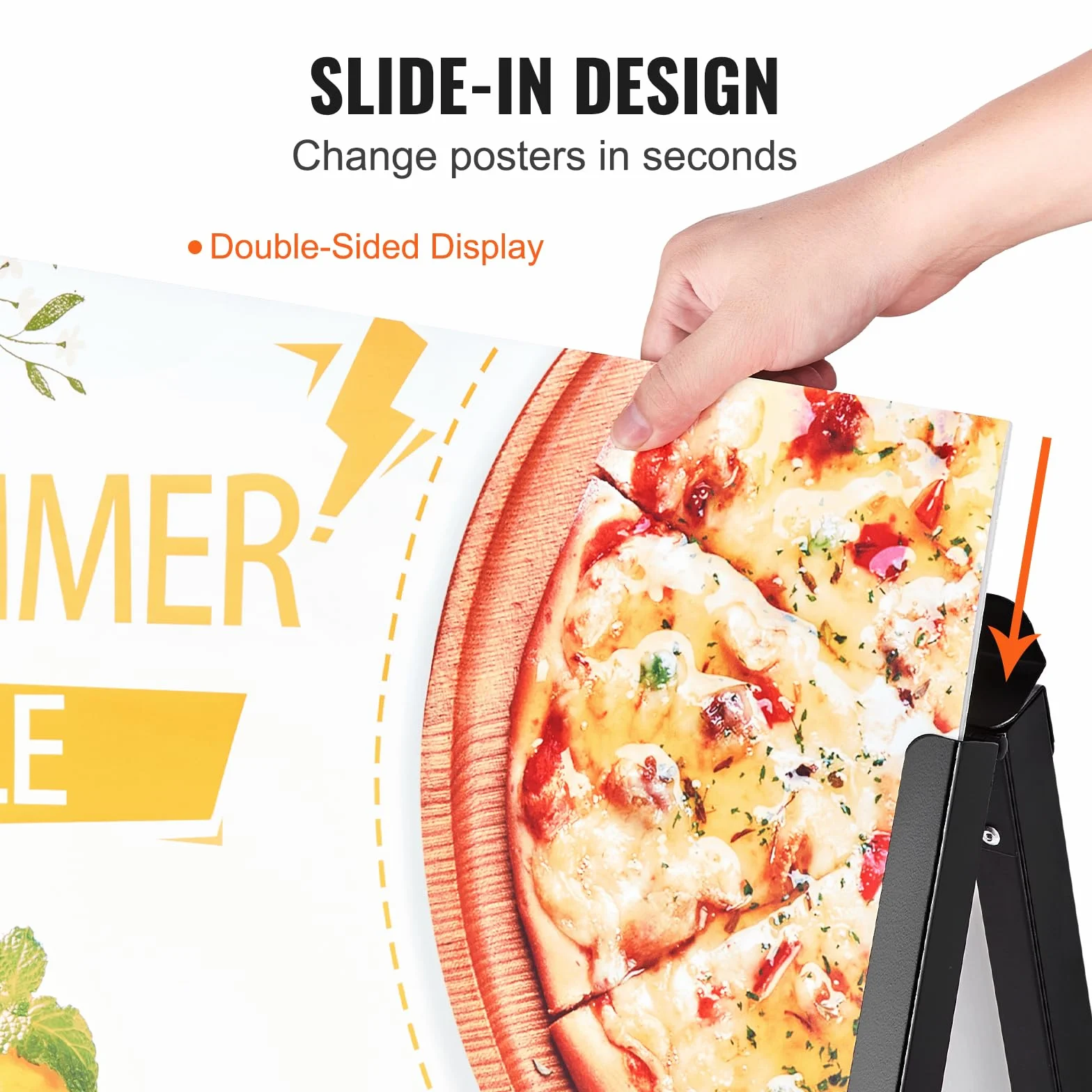 VEVOR Stoper dla klientów, stojak na chodnik, tablica reklamowa 61 x 91 cm, stojak na plakat, stal Q235, stojak na plakaty z ramą A, stojak reklamowy, stojak na chodniki do restauracji, barów, kawiarni, firm itd.