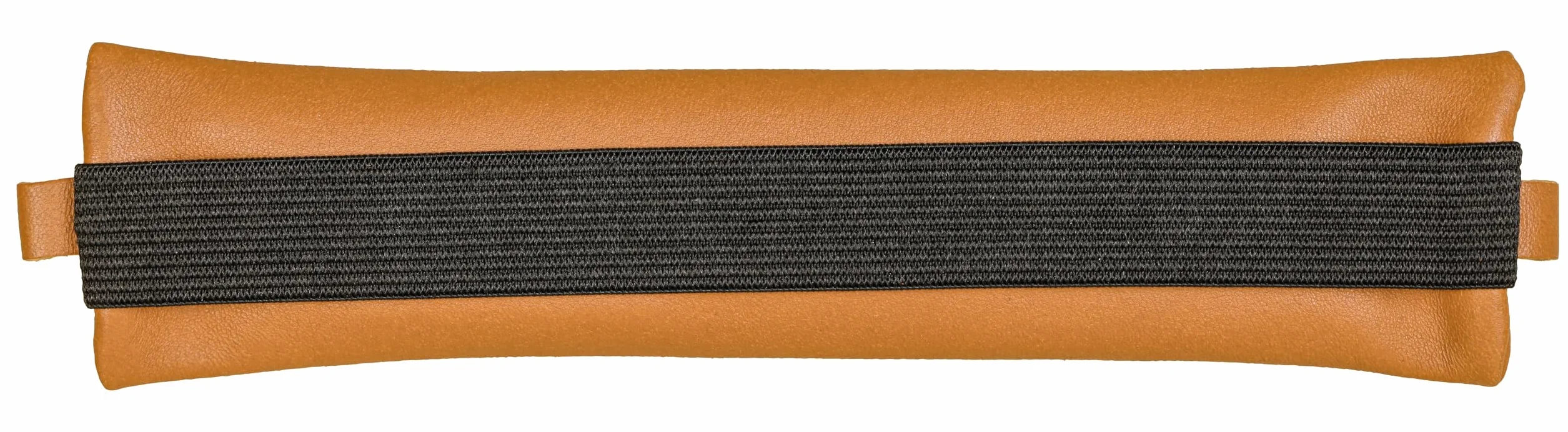 Clairefontaine 77036C Kolekcja Age Bag Piórnik płaski z gumką z prawdziwej skóry jagnięcej brązowy – 20 x 4,5 cm