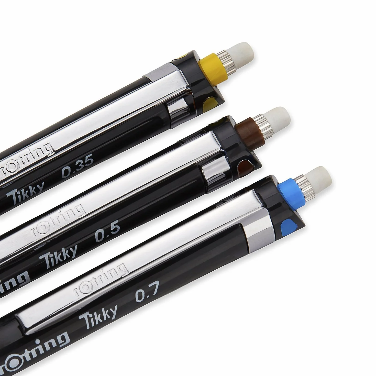 rOtring Tikky zestaw 3 kodowaniem kolorów 0,35 0,5 0,7 mm