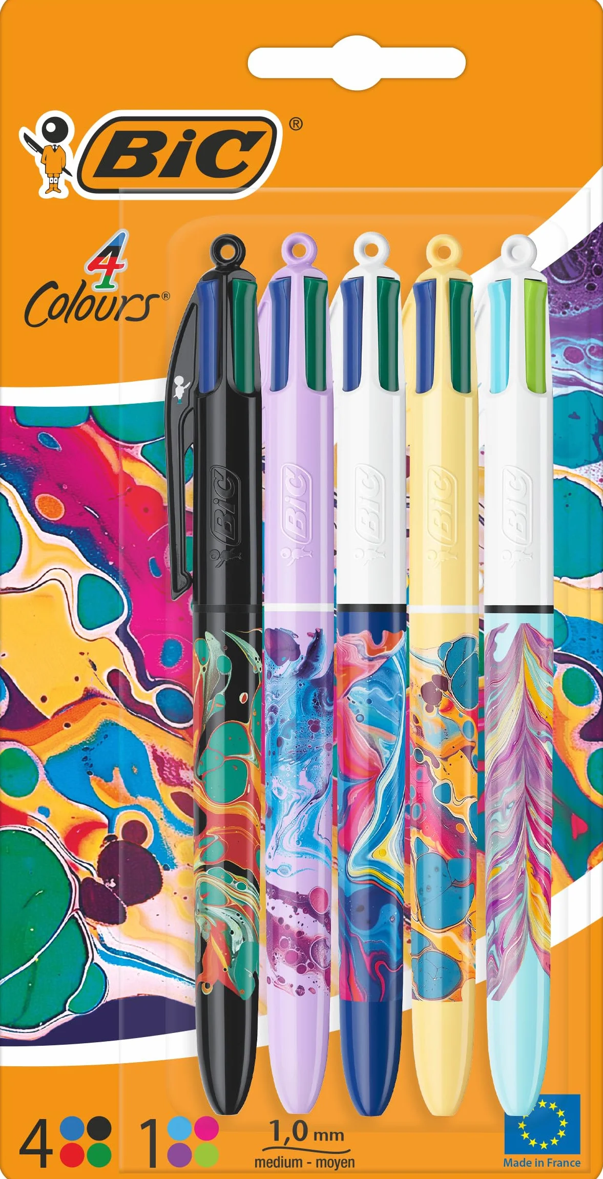 BIC 4 Colours Message Botanical Długopis AST Blister 5szt