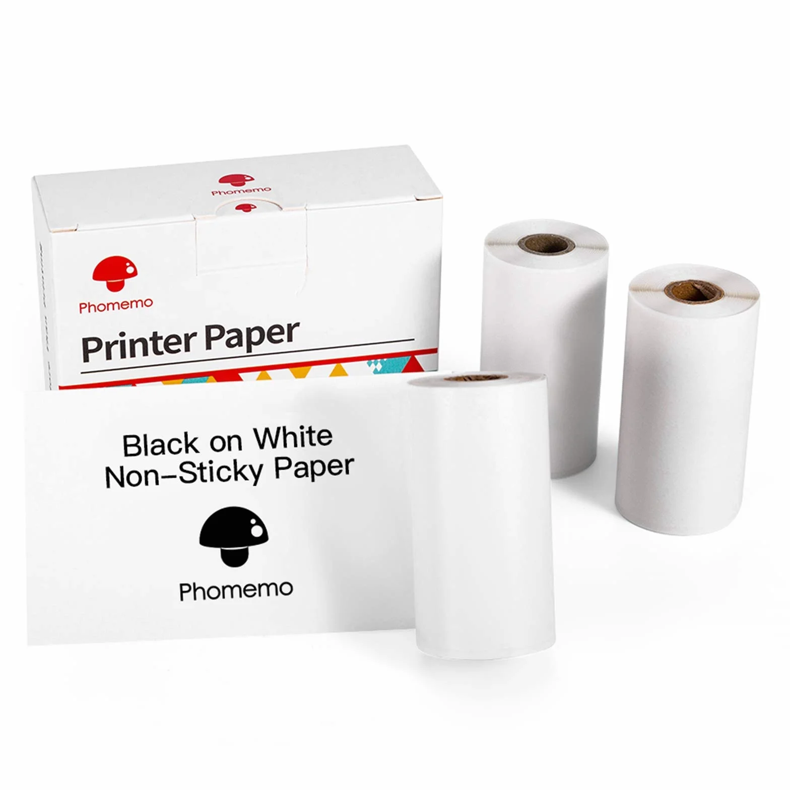Phomemo Biały nieklejący papier termiczny do Phomemo T02, M02, M02S, M02PRO, M03, M03AS, M04S, M04AS przenośna drukarka termiczna do listy zadań, notatek, 50 mm x 6,5 m