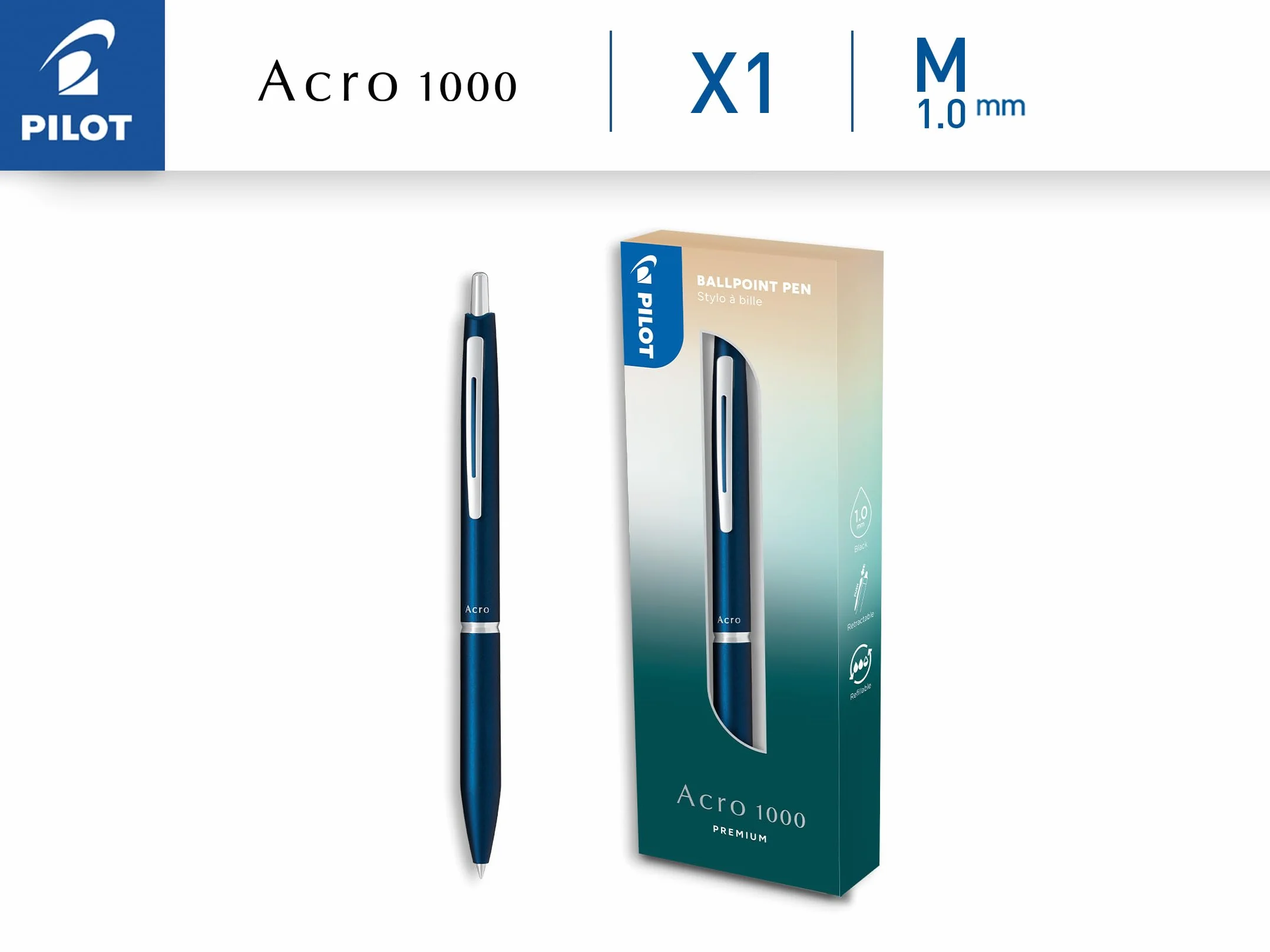 PILOT Długopis Acro 1000 Premium granatowy prezentowy