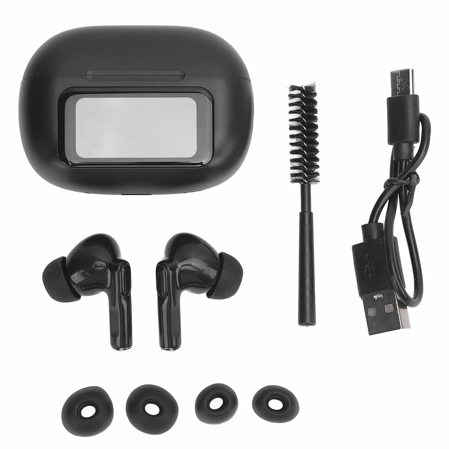 Tłumacz Językowy AI z Bluetooth 5.3, Tłumaczenie w Czasie Rzeczywistym 52 Języków, 4 Tryby, Niskie Opóźnienie 0,5S, Mikrofony HD, Czas Pracy 3,5H, Czarny