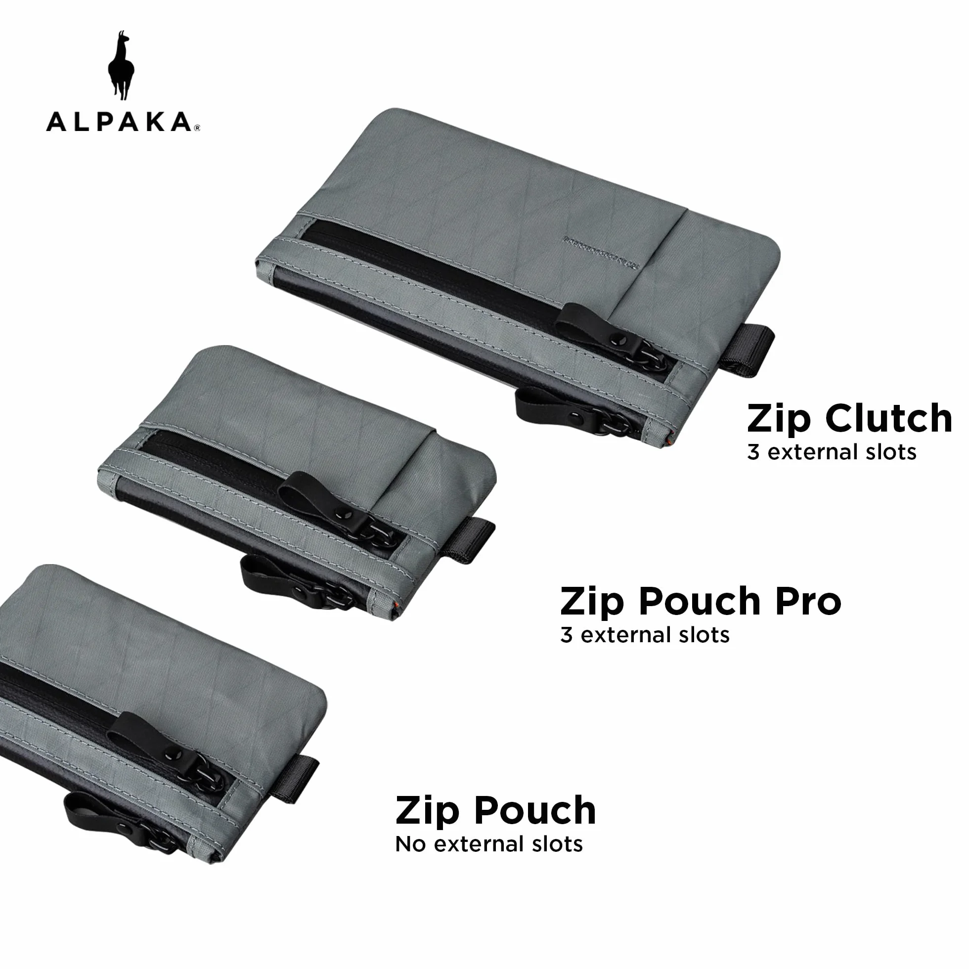ALPAKA Etui na zamek VX21, Łupek szary-1, Small, Minimalistyczny