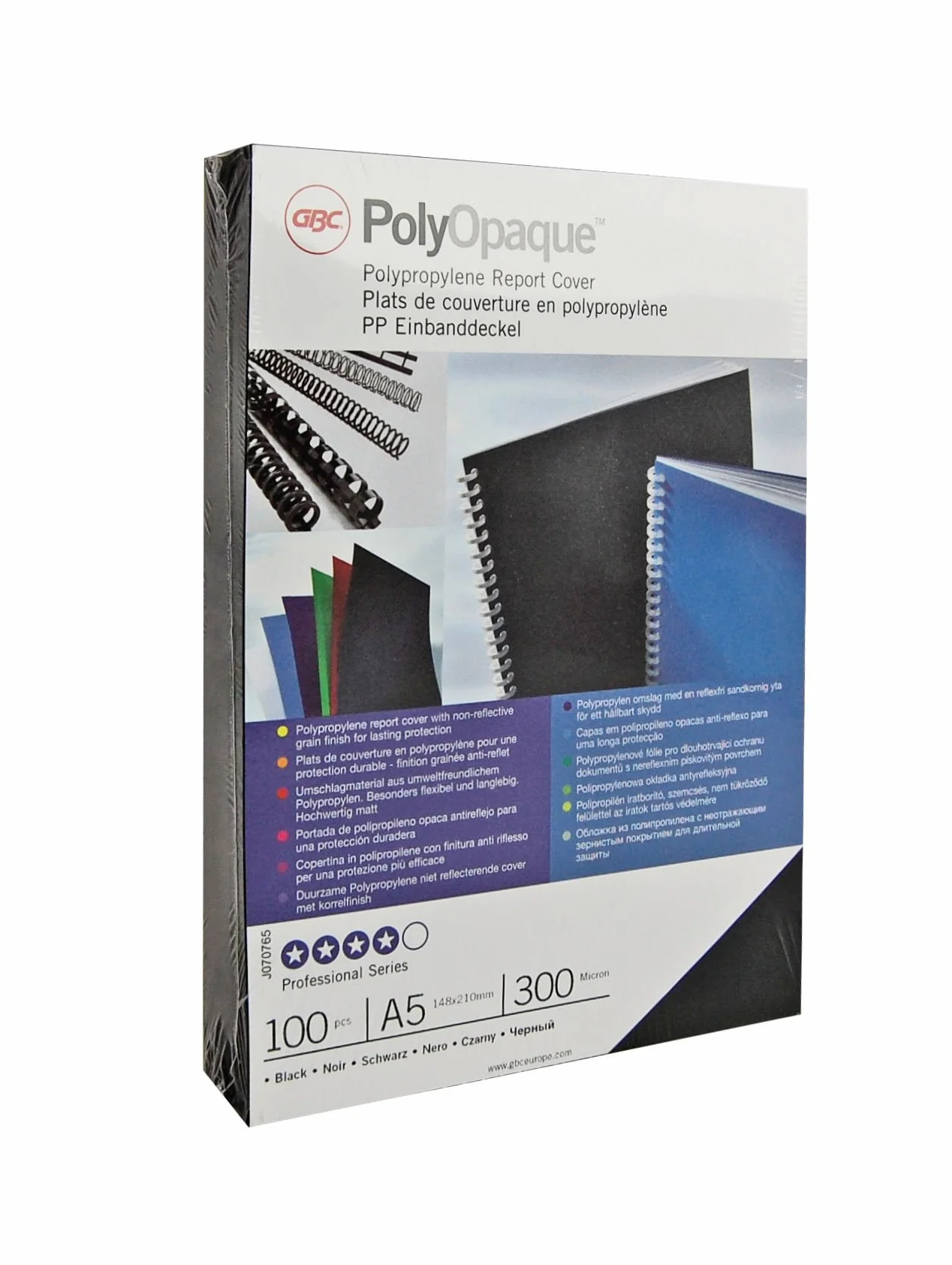 GBC PolyOpaque materiał kopertowy, 300 mikronów, A4, 100 sztuk, biały