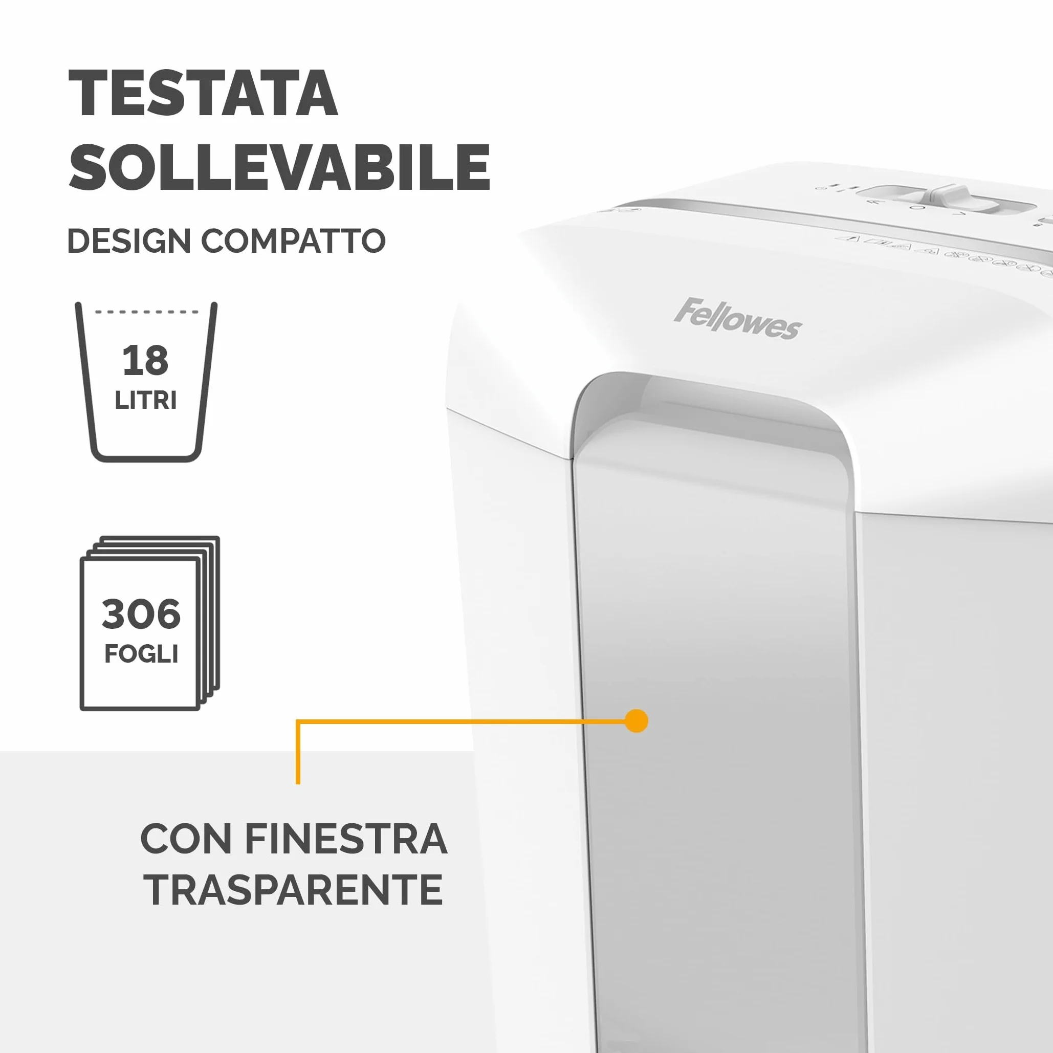 Fellowes Niszczarka do dokumentów, 11 arkuszy (P4), rozdrabniacz papieru z cięciem cząstek do domowego biura i biura, Powershred LX70, niszczarka z koszem 18 l i blokadą bezpieczeństwa, 4 x 40 mm