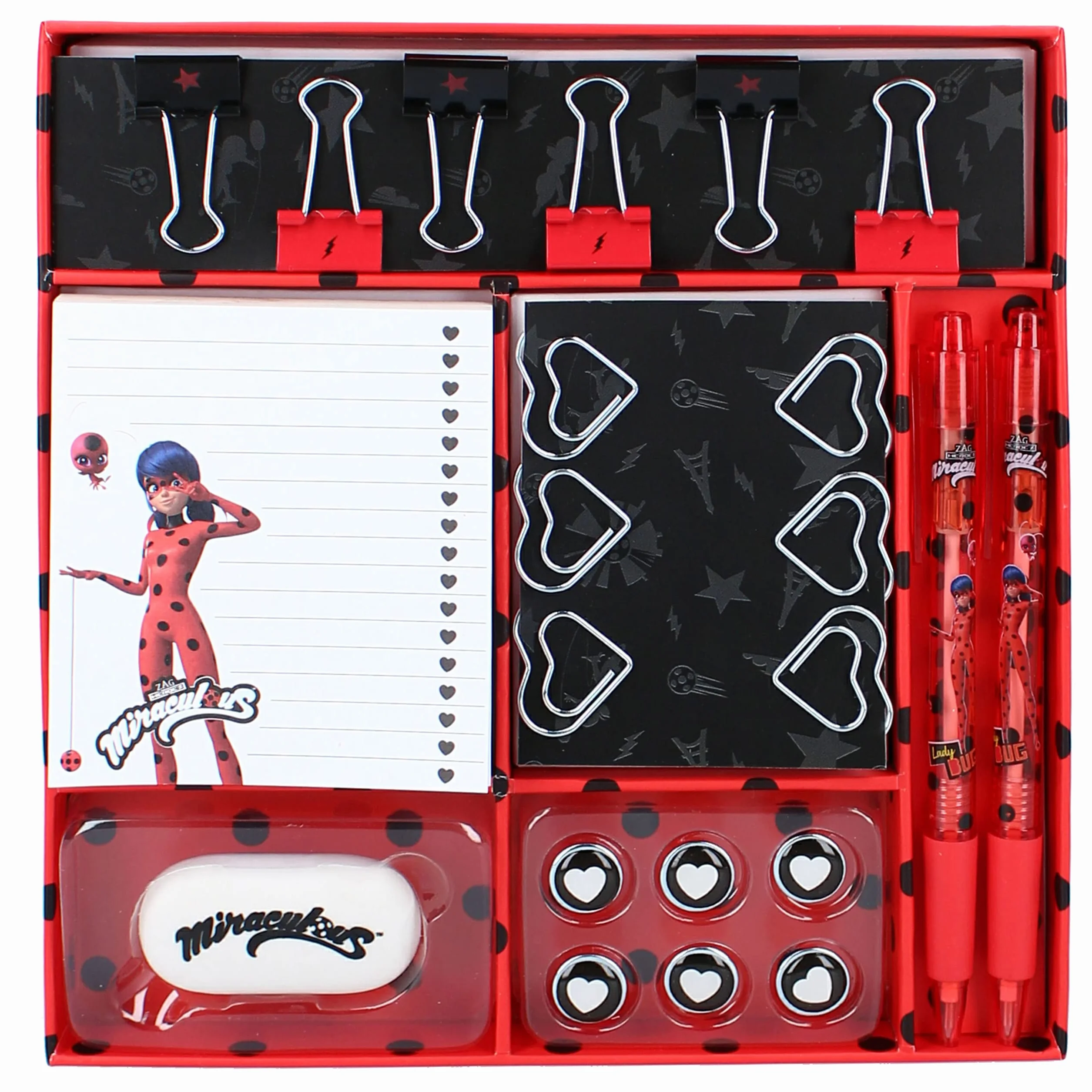 Vadobag Miraculous Super Heroez Stationery zestaw do pisania, przedszkole, przedszkole, dla dziewczynki
