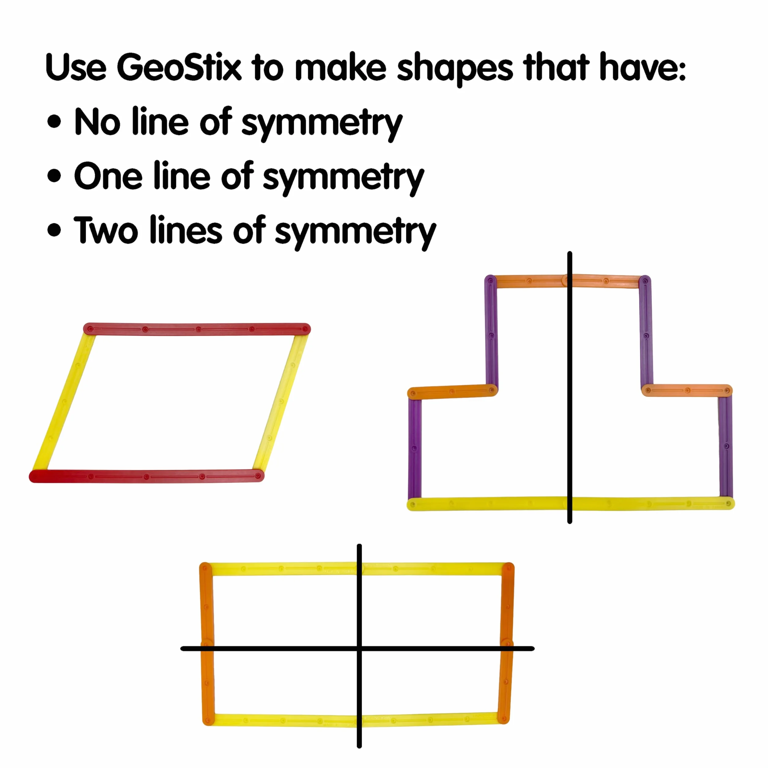 edxeducation GeoStix Deluxe zestaw | Teach Geometry | 100 patyczków konstrukcyjnych, 2 kątomierze, karty aktywności, manipulacja matematyką, sztuką i motoryką