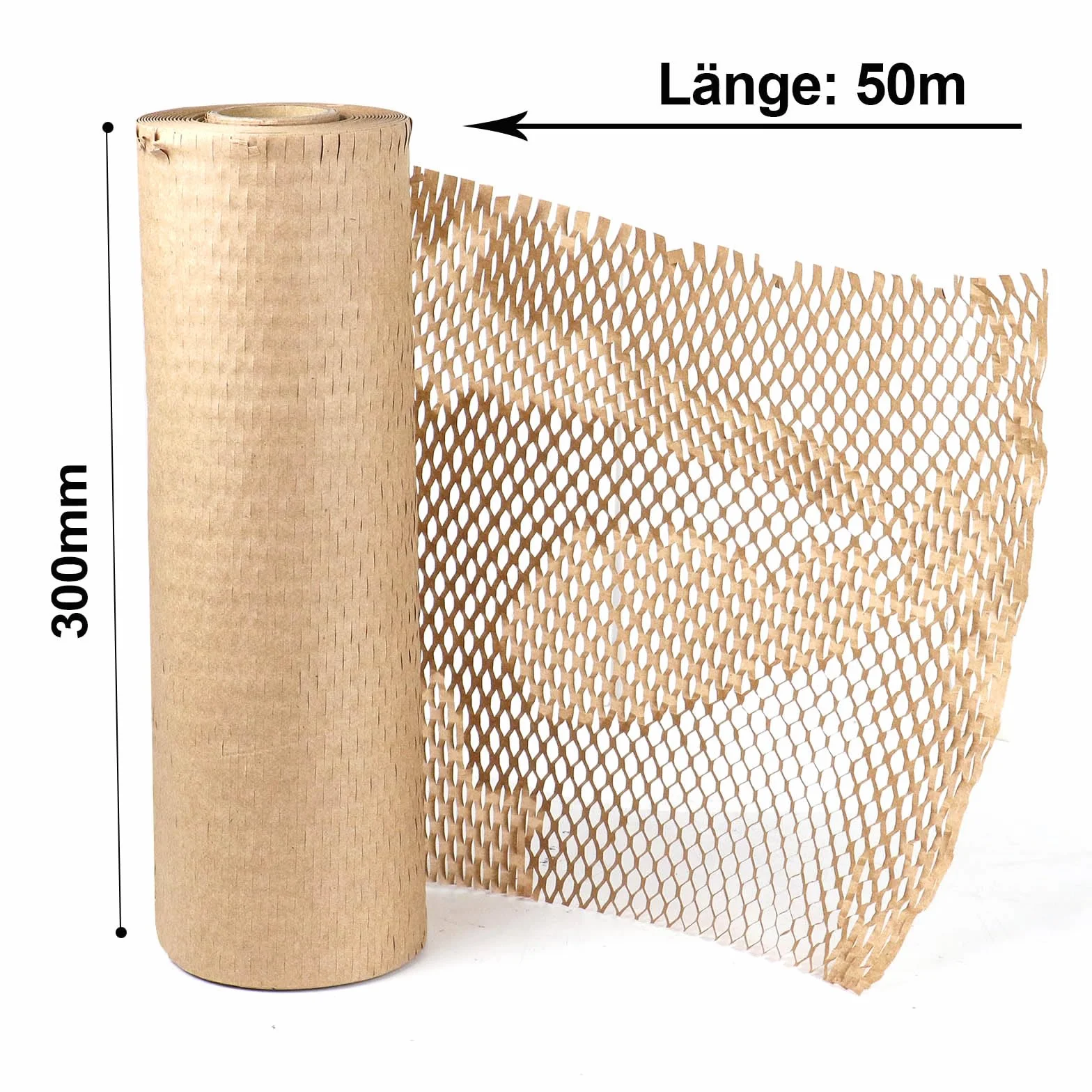 BOMEI PACK 30 cm x 50 m plaster miodu papier do pakowania - brązowy papier o strukturze plastra miodu - przyjazna dla środowiska alternatywa dla folii bąbelkowej do wysyłki i przeprowadzki, materiał