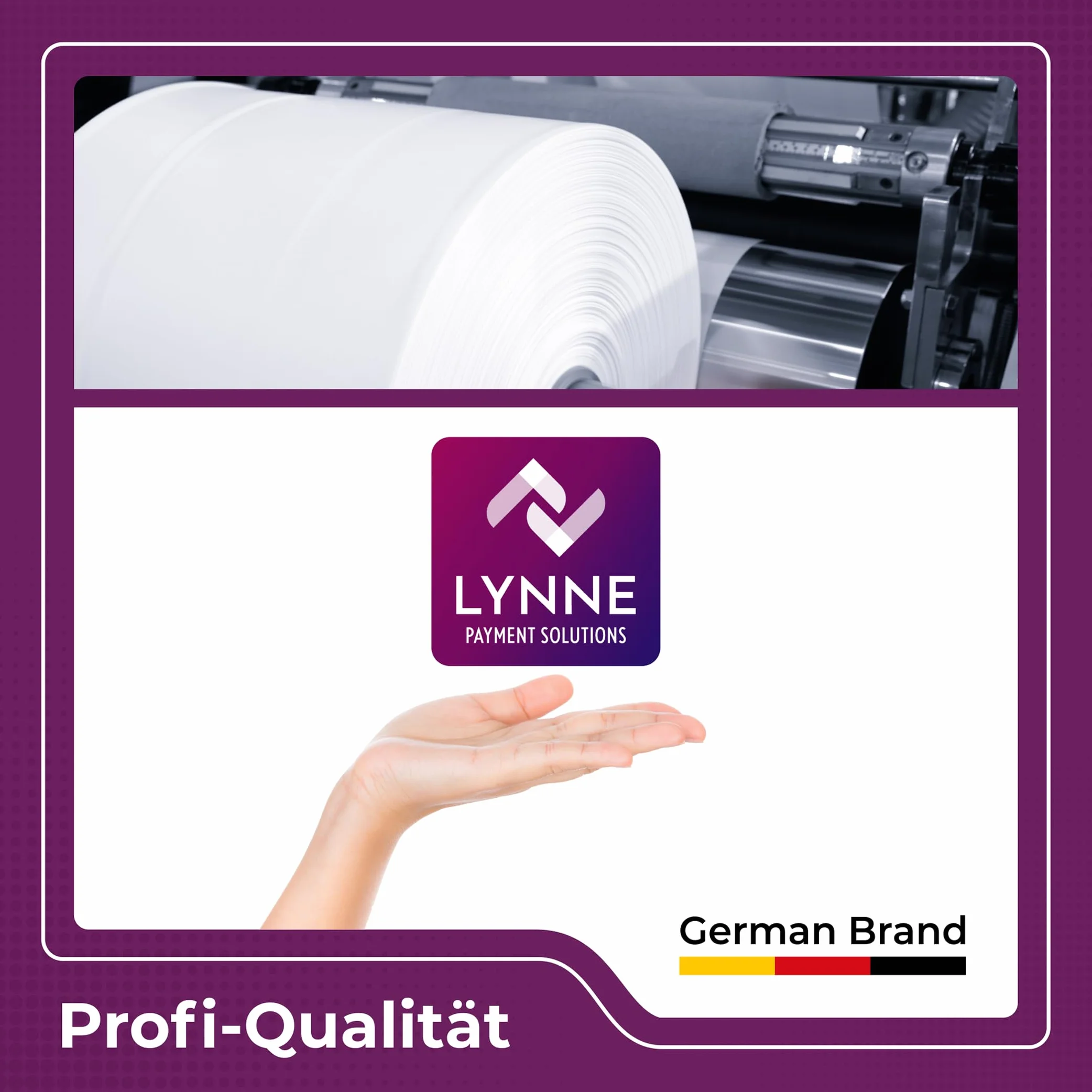 LYNNE - Rolka termiczna 80x80x12 - szpula 80x80 do drukarki - Rolka drukarki termicznej 80 mm x 80m x 12 mm - bez BPA - [50x]
