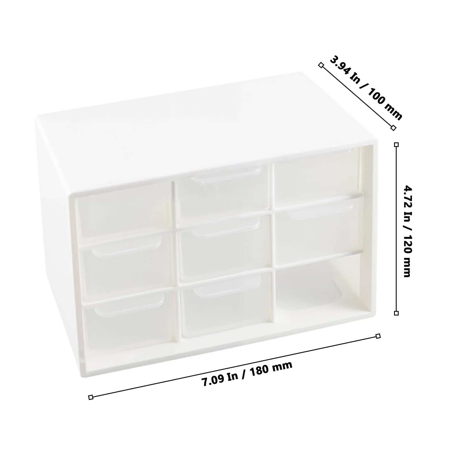 6 sztuk pude?ek do majsterkowania z 9 szufladami, 18 x 12 x 10 cm, ma?e pude?ko z szufladami, bia?e, organizery na biurko, z 9 szufladami