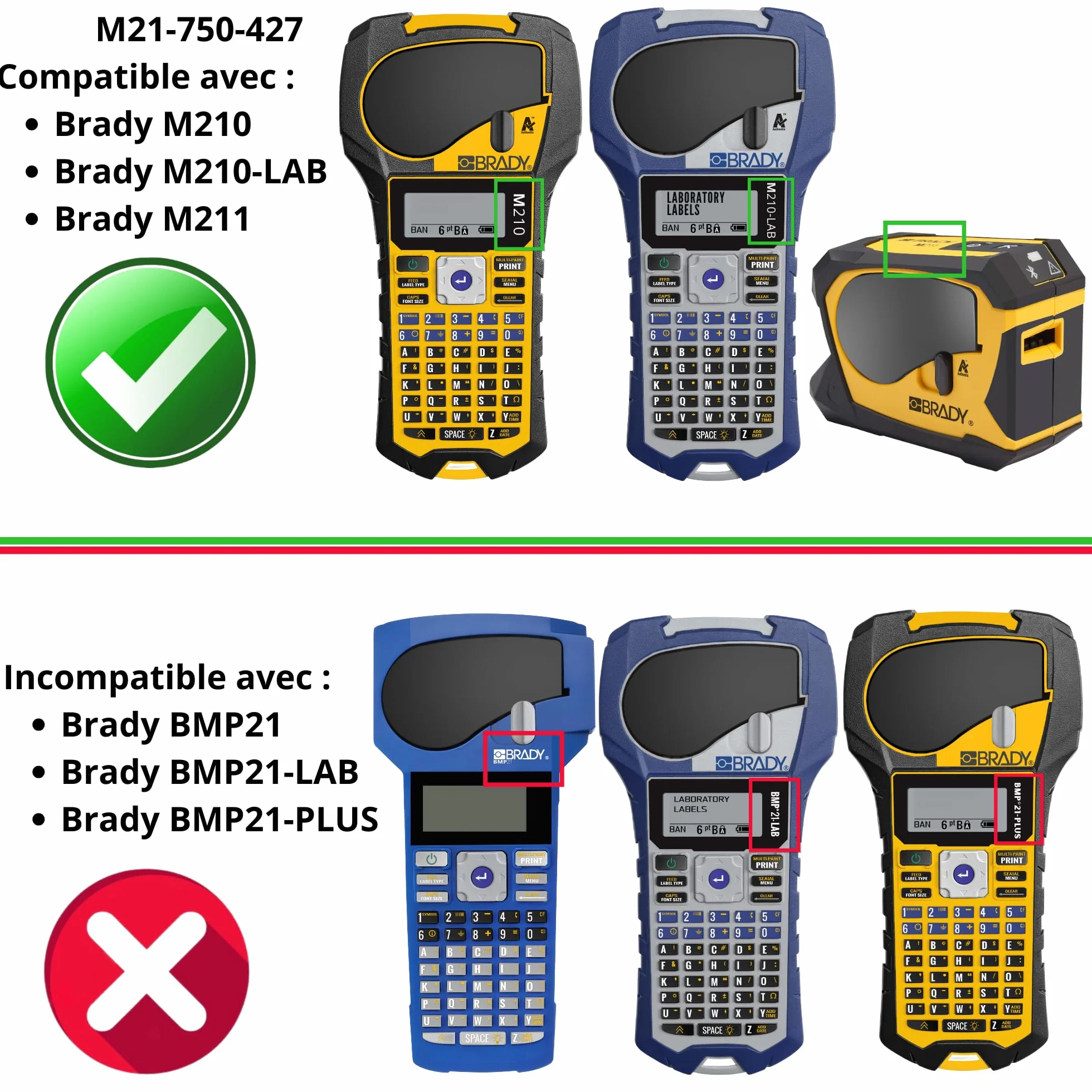 Brady M210 M211 samoprzylepna etykieta 19,1 mm x 4,27 m Phonillico®