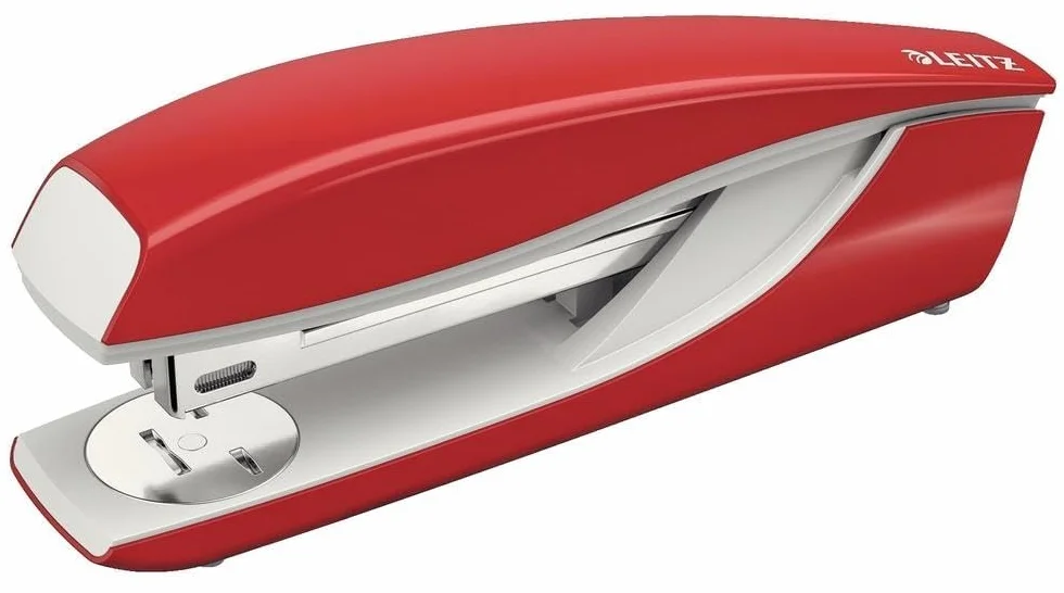 Leitz NeXXt 55040025 duży zszywacz, 40 arkuszy, czerwony, metal z elementami z tworzywa sztucznego, w zestawie zszywki