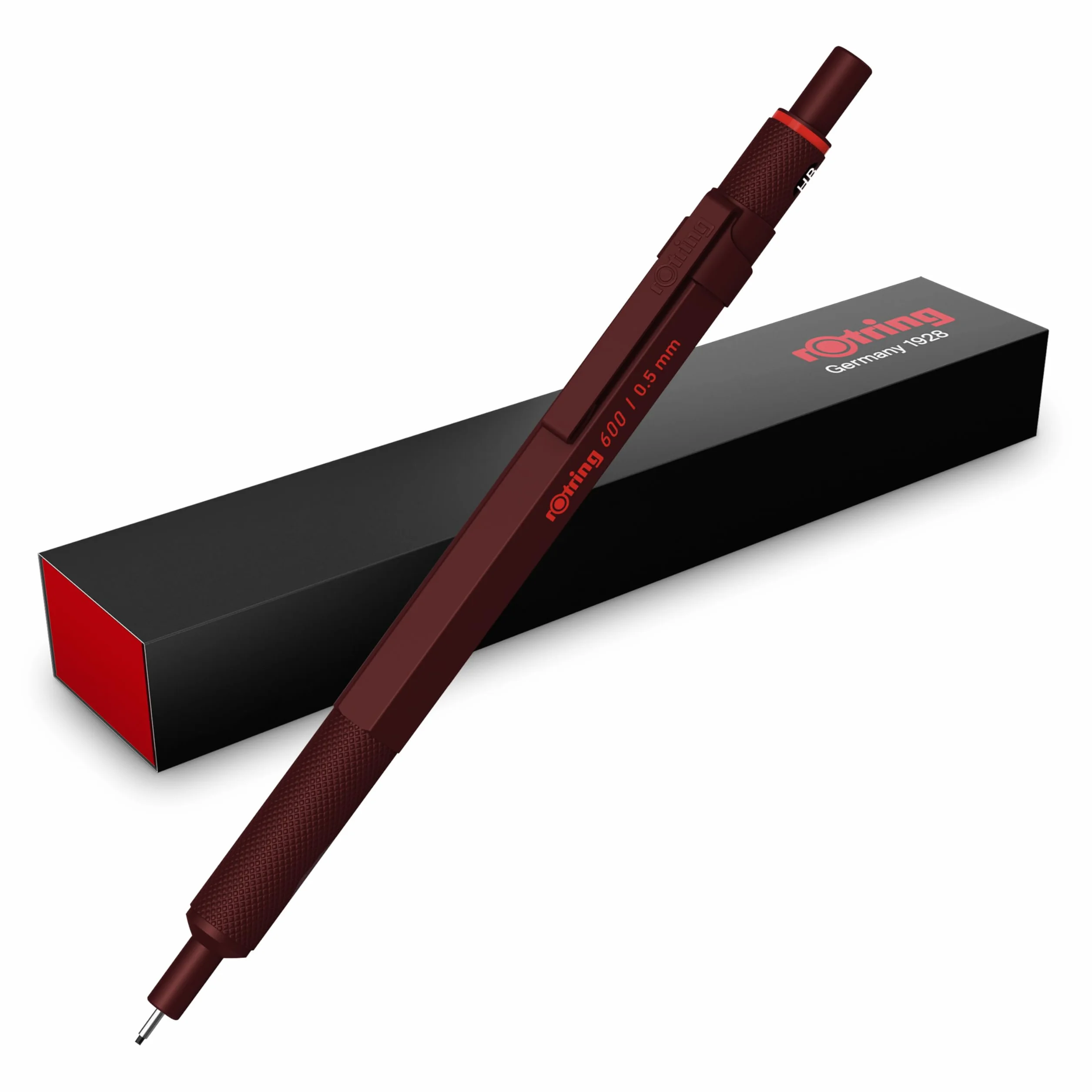 rOtring 600 Ołówek automatyczny | Grafit HB, 0,5 mm | Ołówek w całkowicie metalowej obudowie z wysuwanym wkładem grafitowym | Chocolate Truffle | Antypoślizgowy uchwyt i sześciokątny korpus