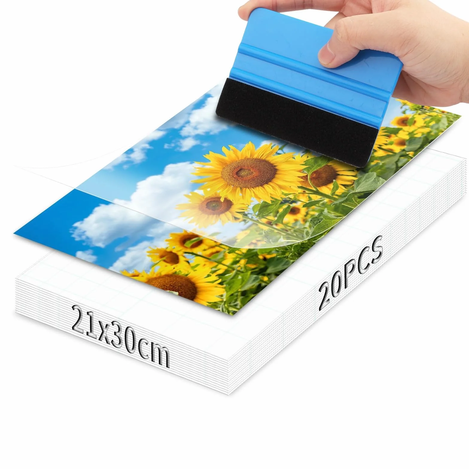 Mbsomnus 20 sztuk samoprzylepnych folii do laminowania w formacie A4, folia do laminowania na zimno do zdjęć ultradźwiękowych, 30 x 21,3 cm, folia do laminowania na zimno do zdjęć ultradźwiękowych