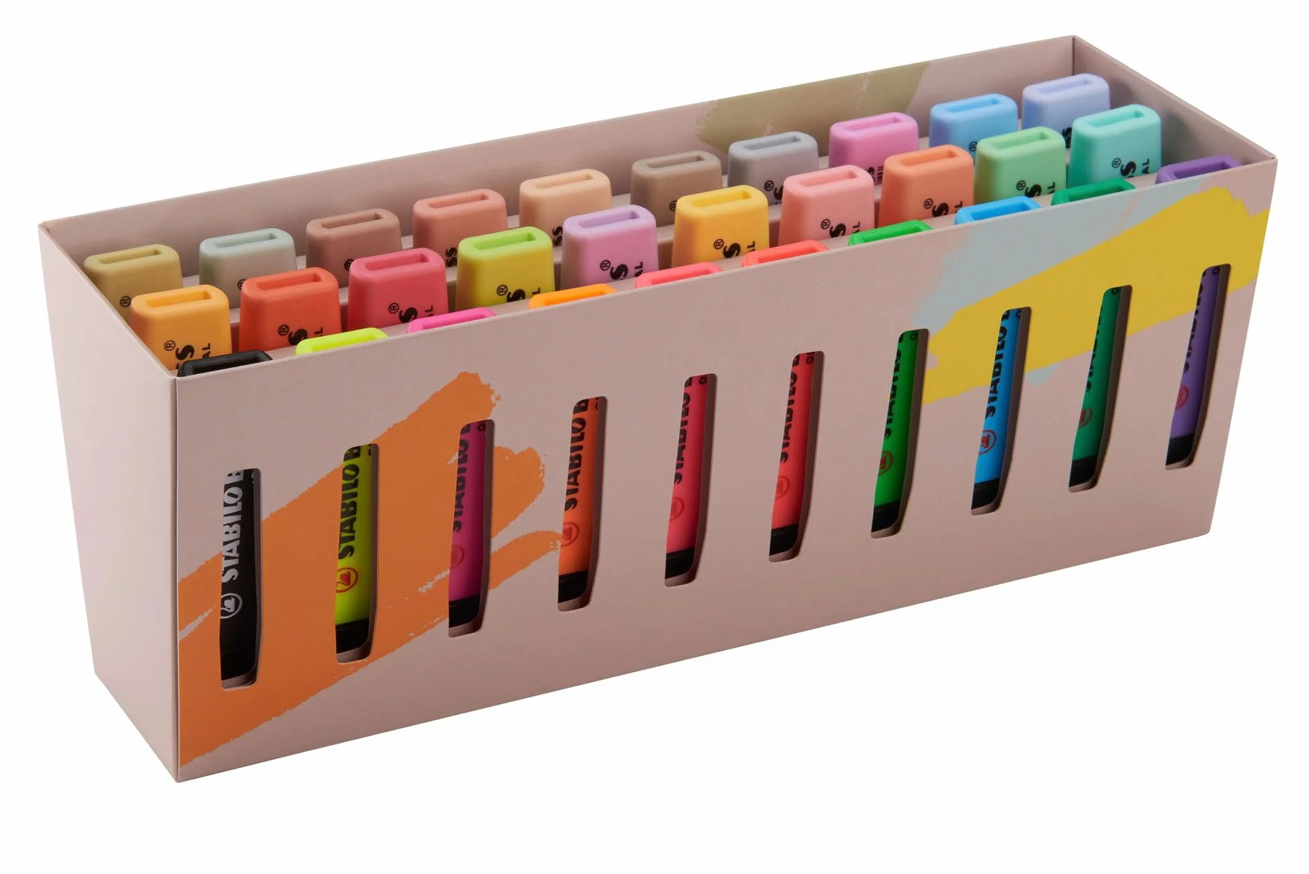 STABILO BOSS ORIGINAL zakreślacz zestaw 30 sztuk, 9 neonowych, 14 pastelowych, 6 naturalnych kolorów i 1 czarny marker