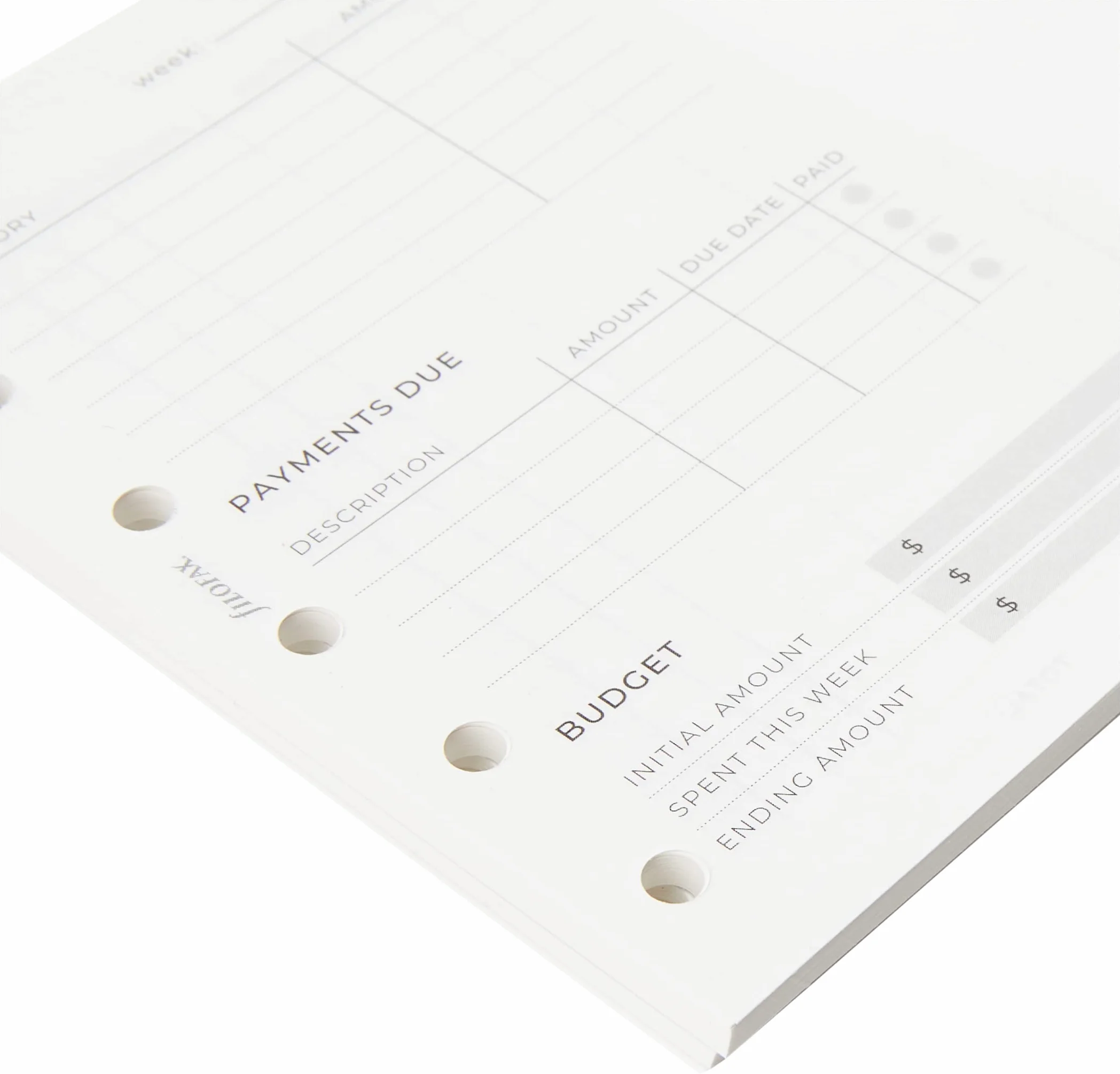 Filofax Wkład Pocket Expense Tracker biały