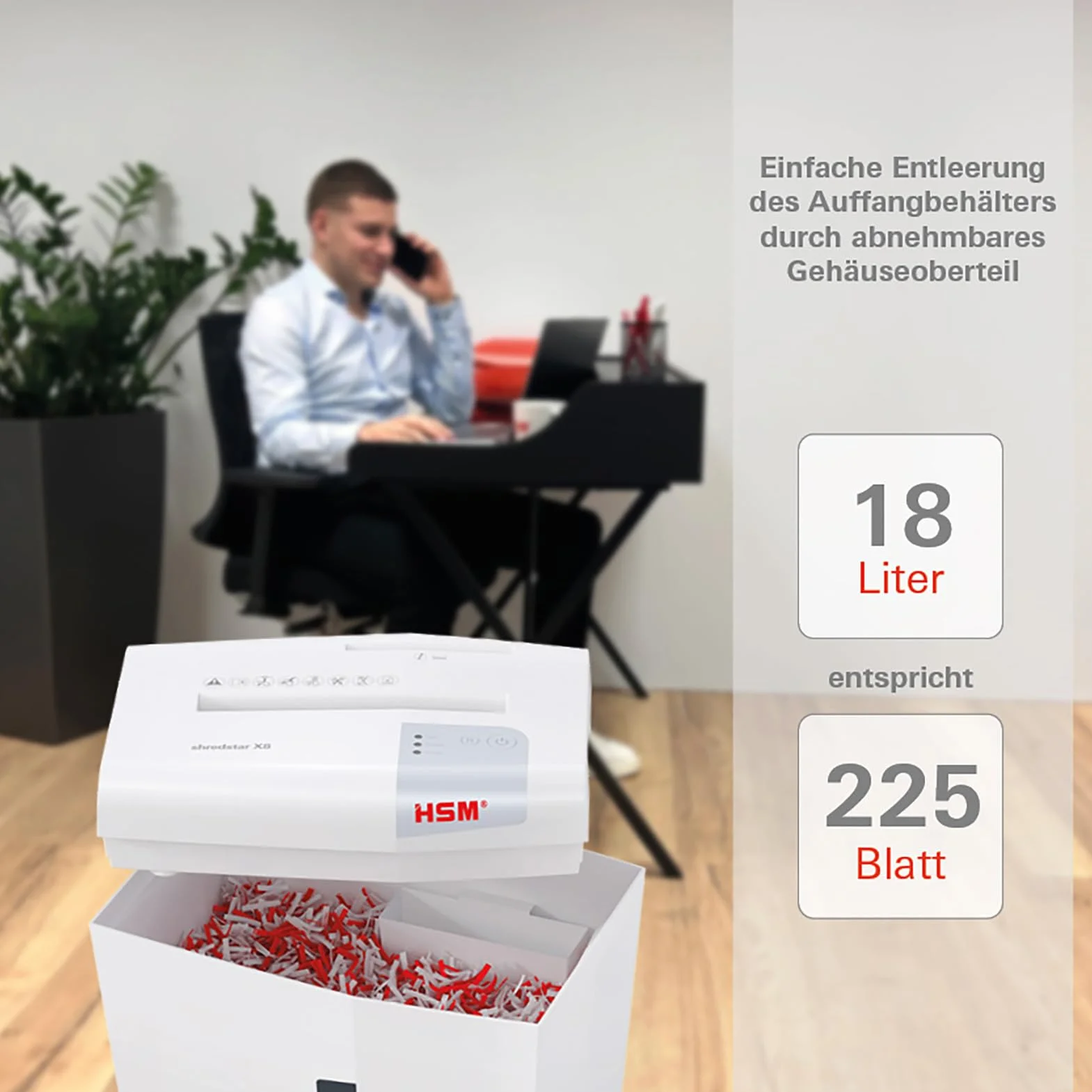 HSM 1044121 shredstar X8 niszczarka dokumentów, poziom bezpieczeństwa P-4, 8 arkuszy (cięcie cząstek) z niszczarką CD