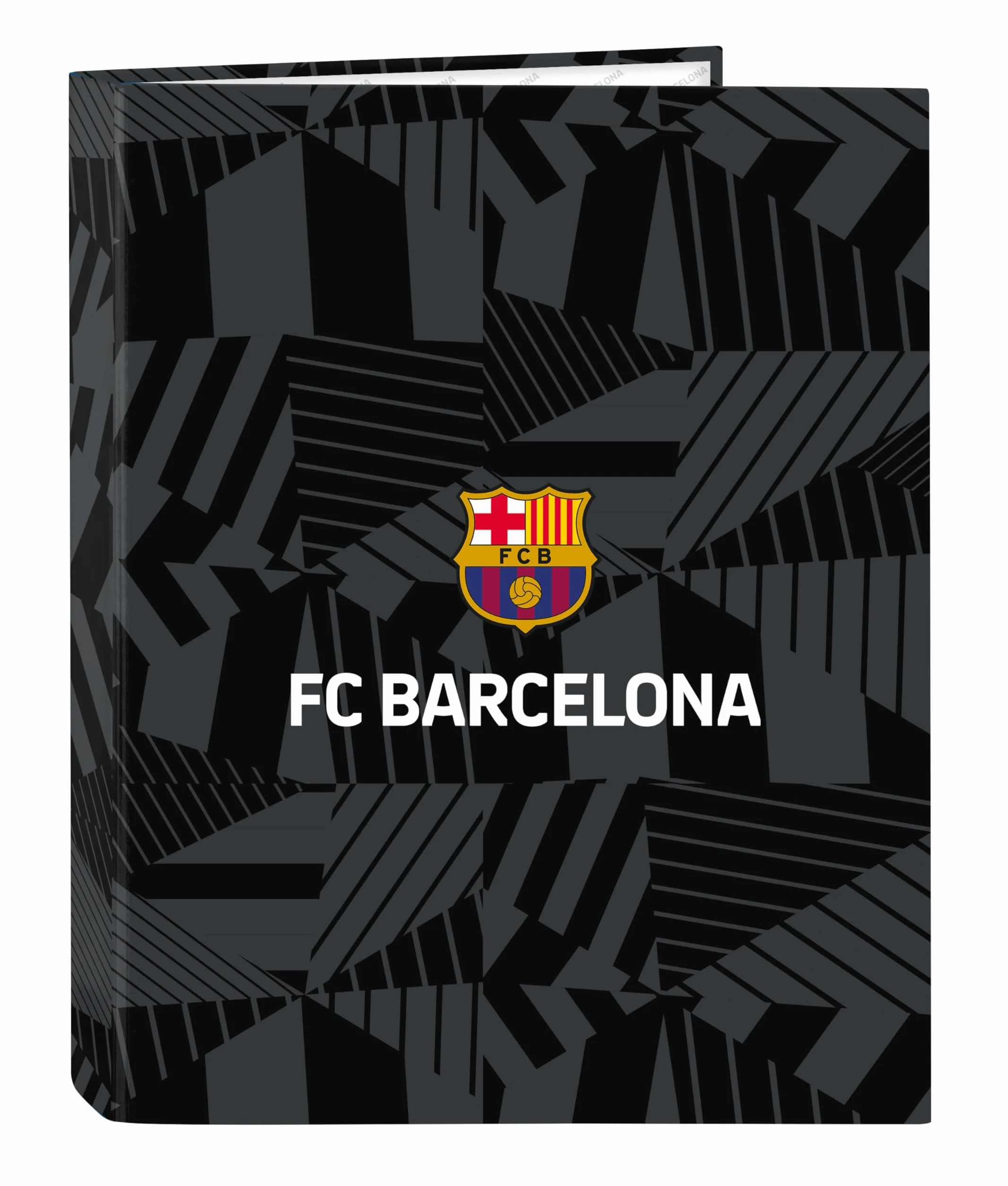 Safta F.C. Barcelona Teczka z Folio 4 Pierścieniami 26,5 x 33 cm Czarny