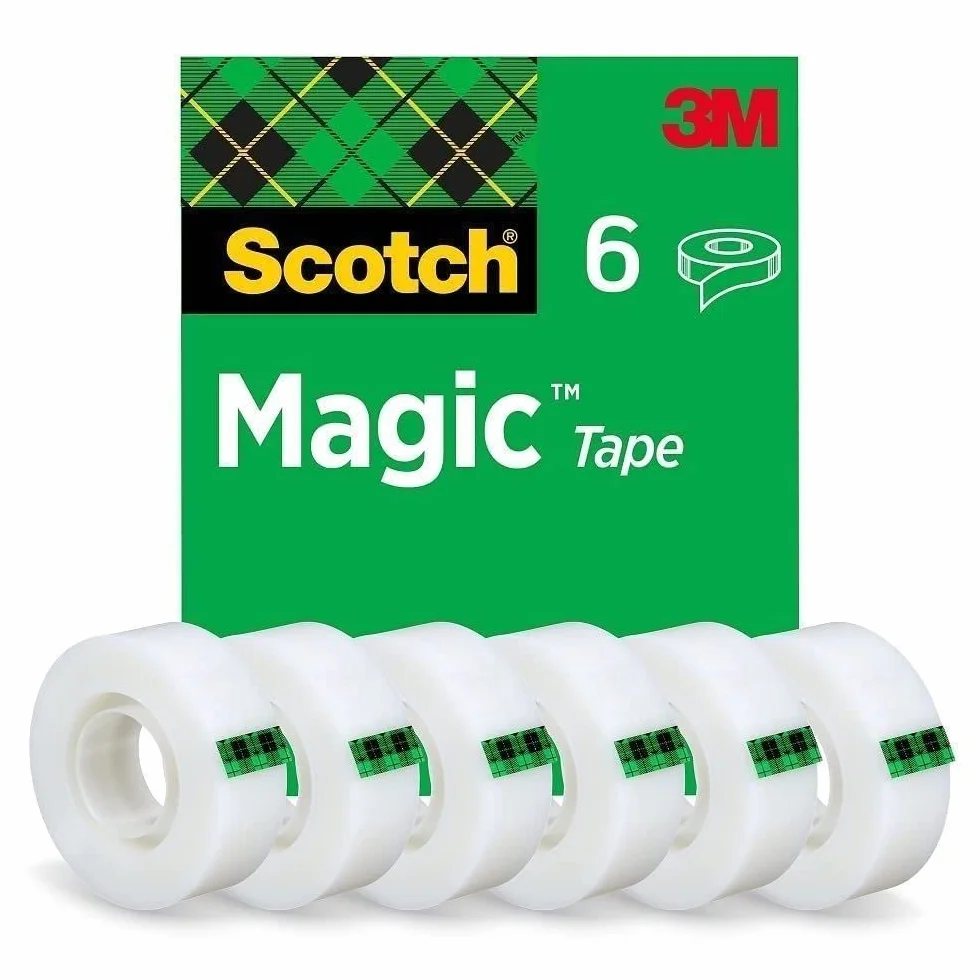 Scotch Magic 81933-6S Taśma Klejąca, Bezbarwny, 6 x 19 mm x 33 m