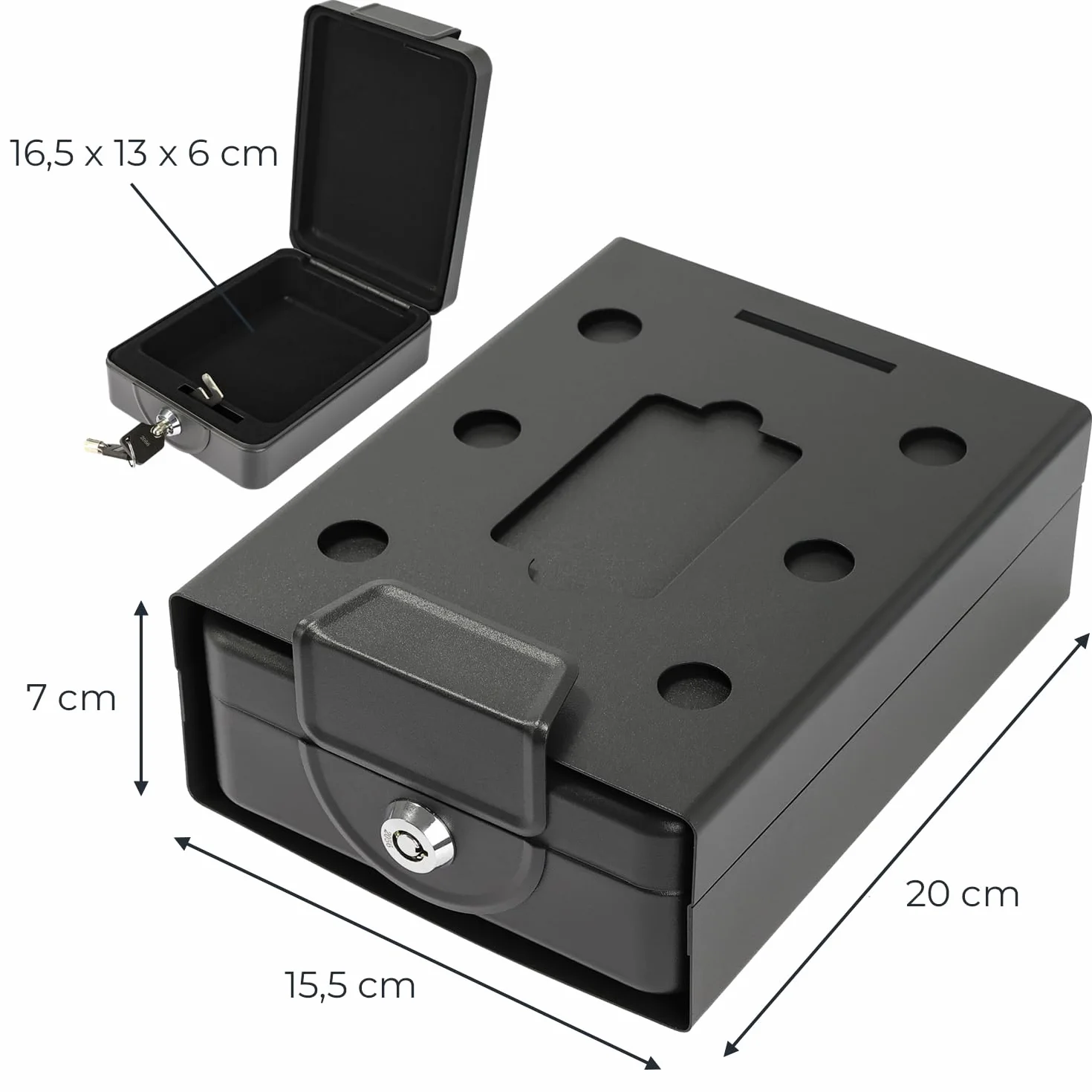 HMF 307-02 Skrzynka śrubowa przepływowa do kampera i łodzi 20 x 15,5 x 7 cm czarny