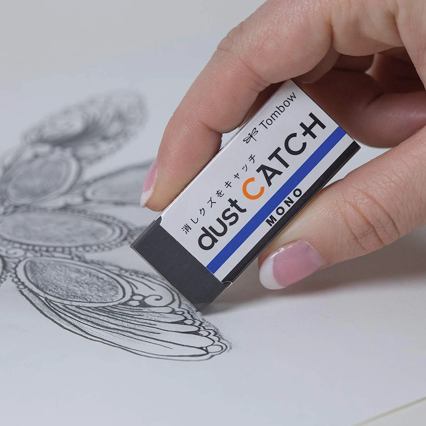 Tombow EN-DC MONO gumka do ścierania z funkcją odpylania dla czyszczenia bez pozostałości, 19 g (opakowanie 5 szt.)