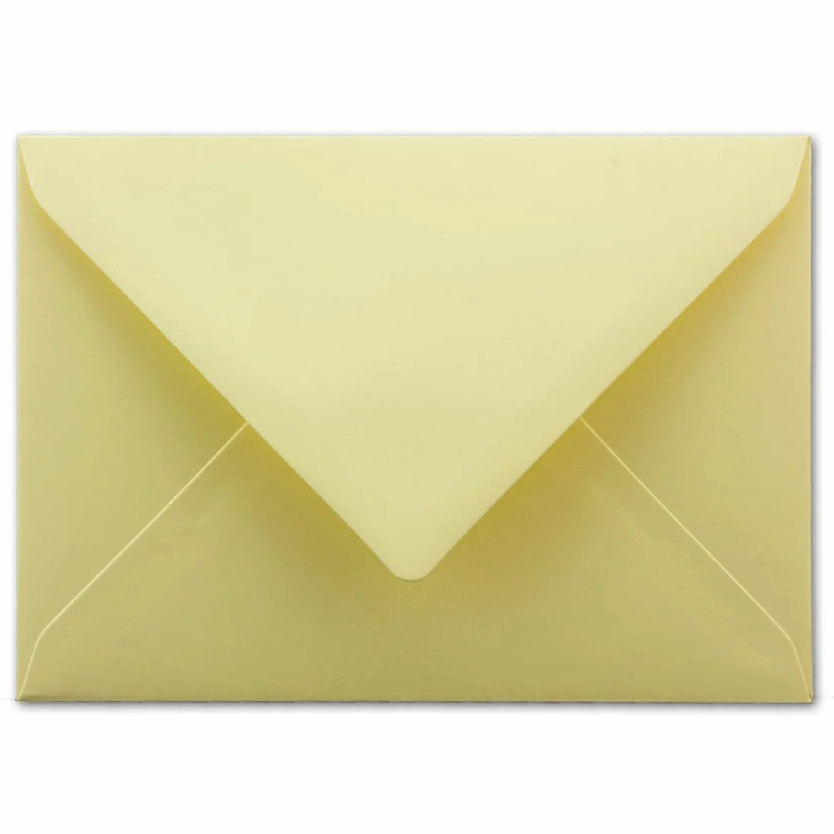 50 x koperty B6-17,5 x 12,5 cm – pastelowy żółty – klejenie na mokro ze spiczastą klapką – 120 g/m² – na wesele, kartki z życzeniami, zaproszenia