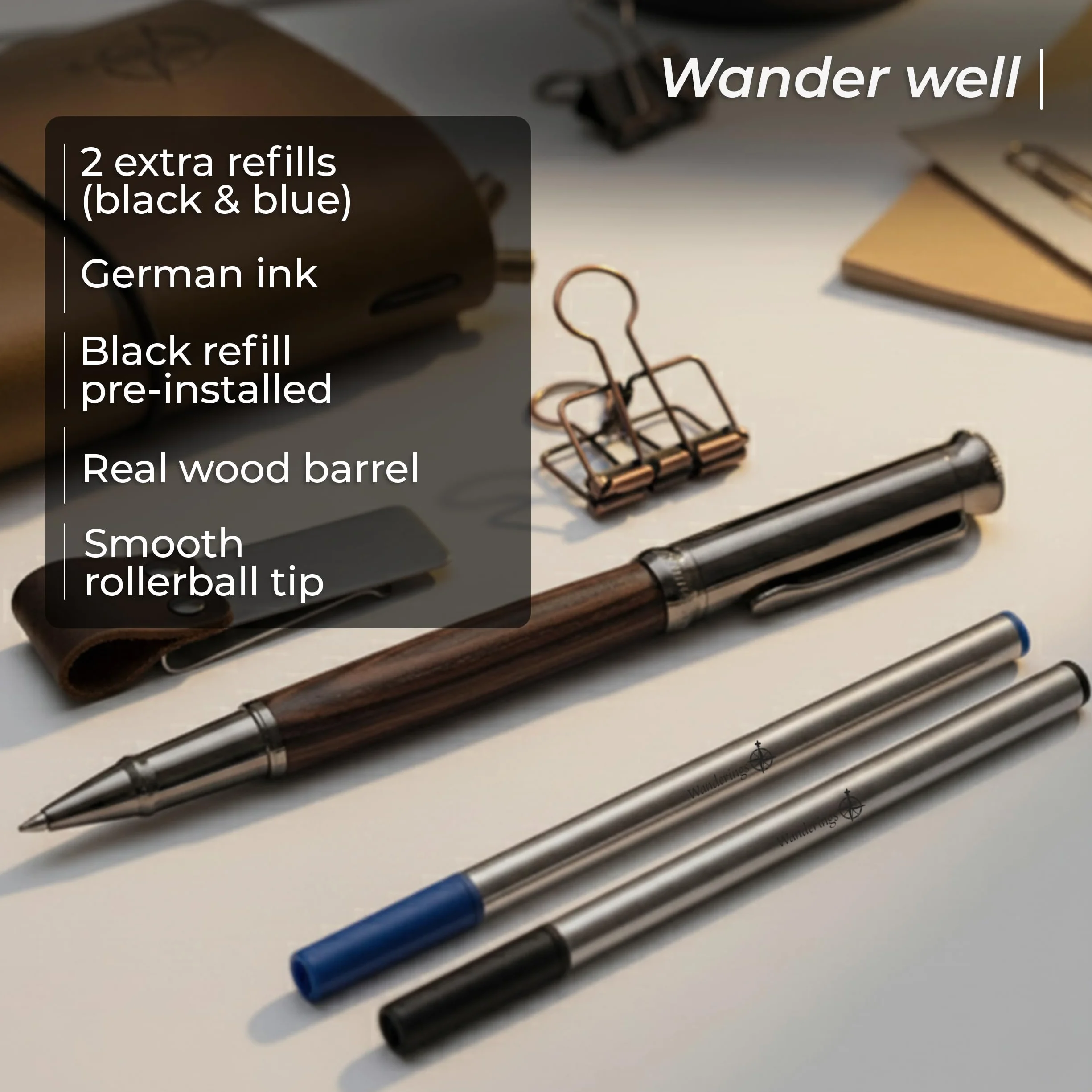 Skórzany Notes A5 Travelers Notebook 22x15 cm – Wymienny Dziennik Podróżny z Uchwytem na Długopis
