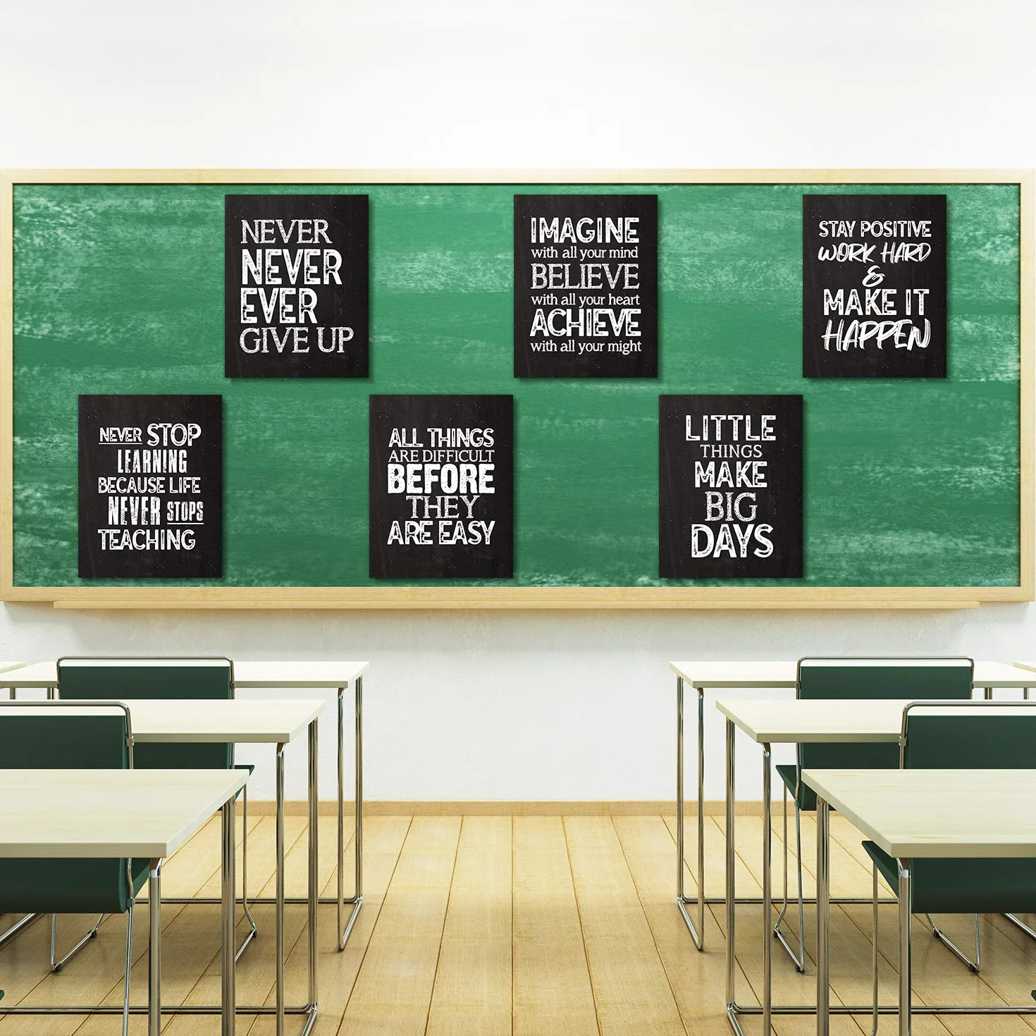 Plakat ścienny z pozytywnym cytatem 28 x 35 cm czarno-biały