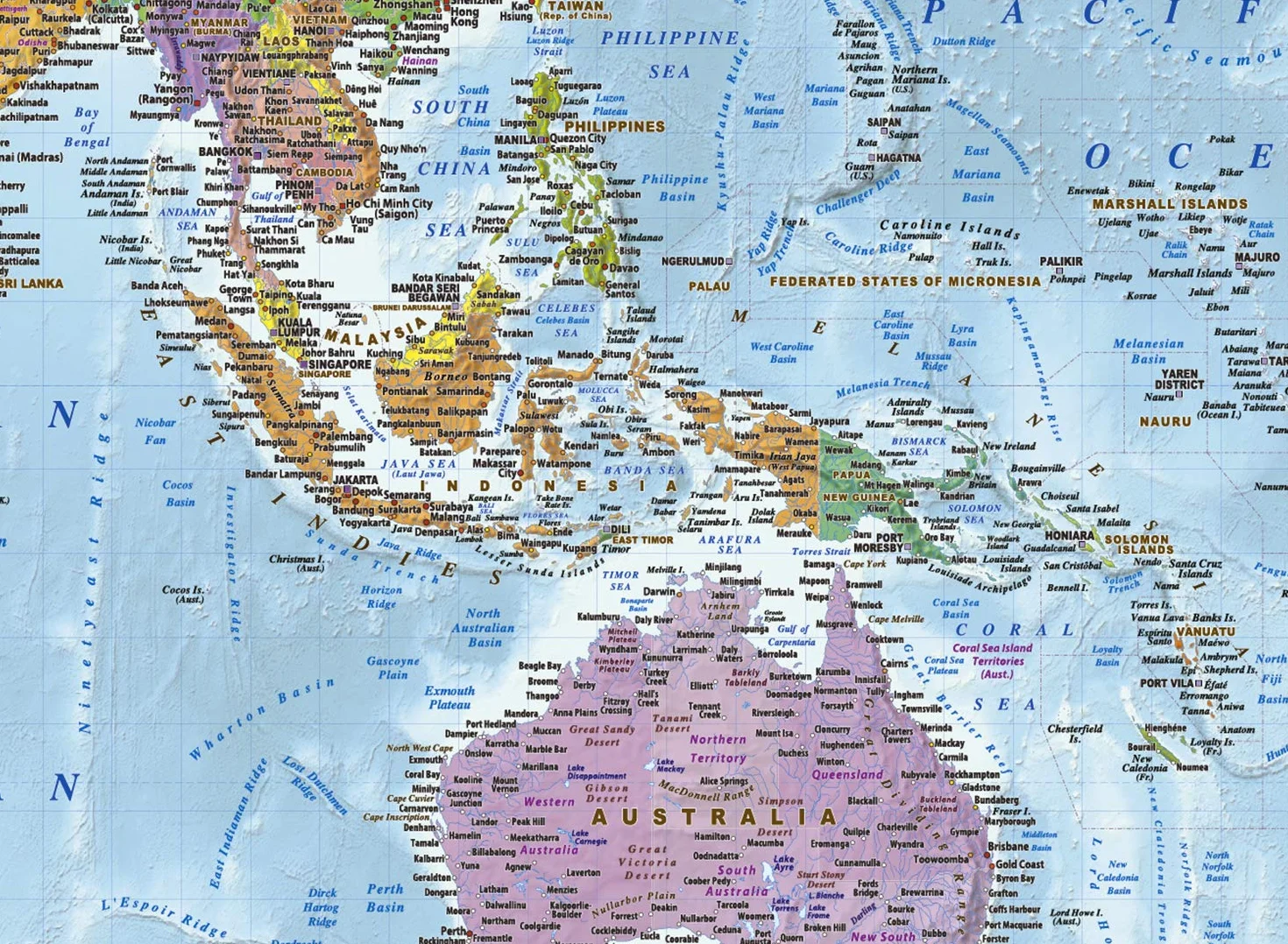 Close Up XL Giant World Map plakat 2020 z flagami 91,5 x 61 cm