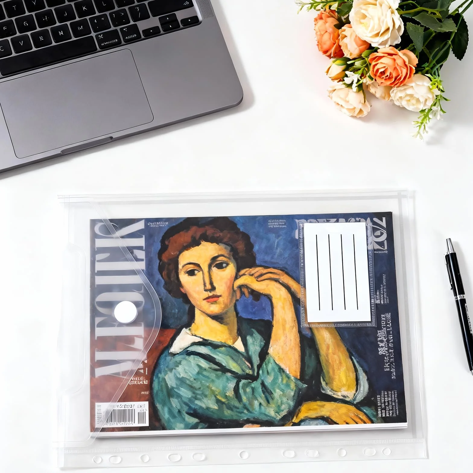 30 sztuk przezroczystych kieszonek na dokumenty 30,5 x 24 cm, format A4, teczka na dokumenty z zatrzaskiem, wodoszczelne teczki kolekcjonerskie do organizacji dokumentów