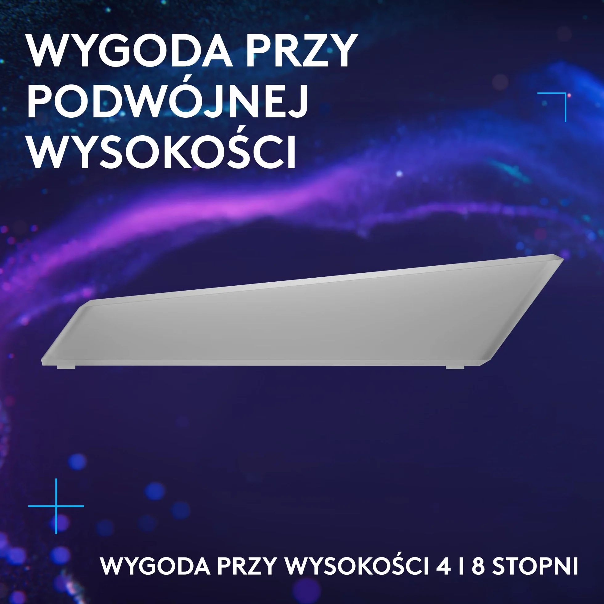 Logitech G G512 X PALM REST 98, LIGHTSYNC RGB – akrylowa podpórka pod nadgarstki z grawerem laserowym, która wzmacnia efekt świetlny, zaprojektowana dla modelu G512 X 98 – Przezroczysta