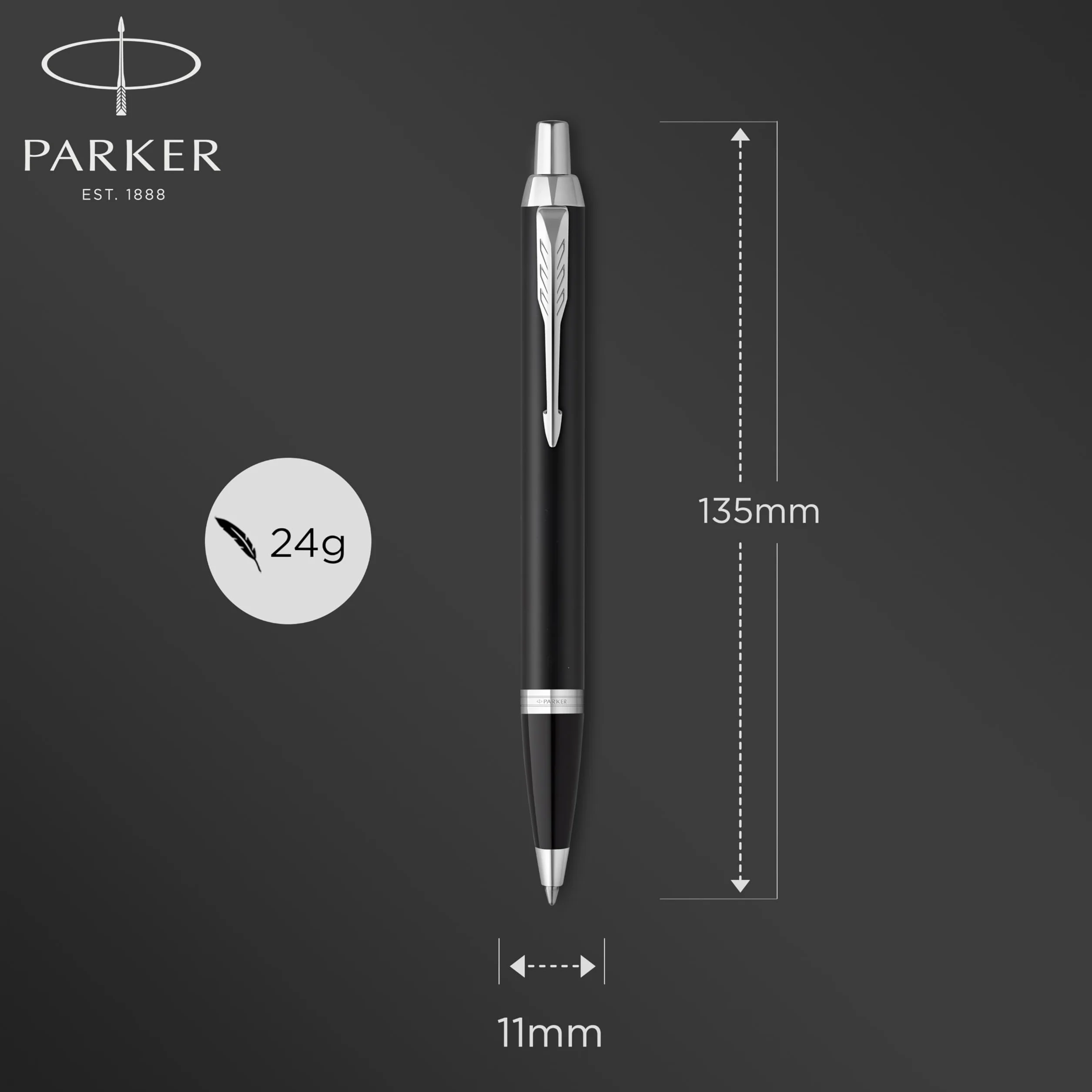 Parker Im Długopis Czarny 17.6 x 5.2 x 3.2 cm